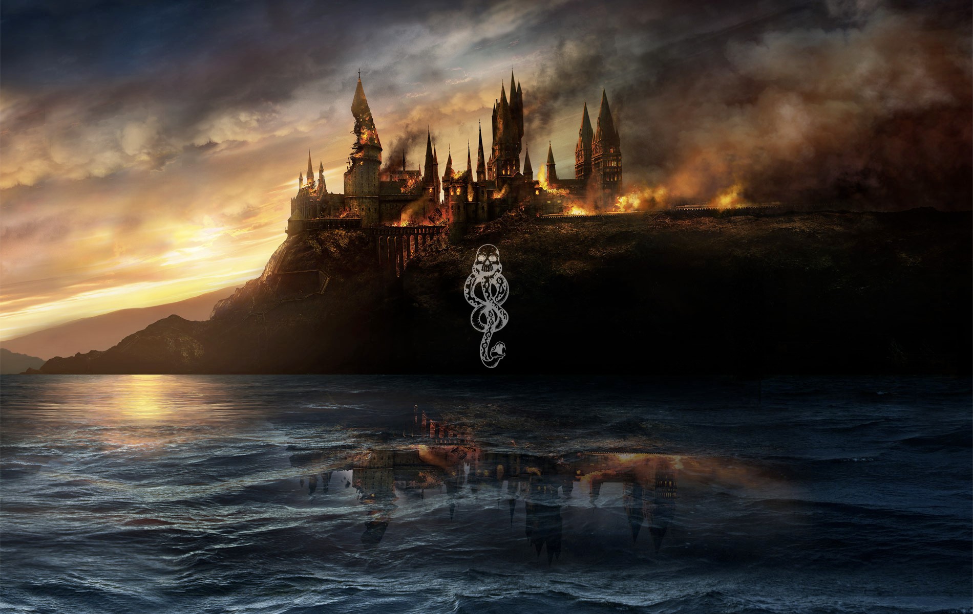 Harry Potter, Hogwarts, castle, Lord Voldemort HD Wallpaper