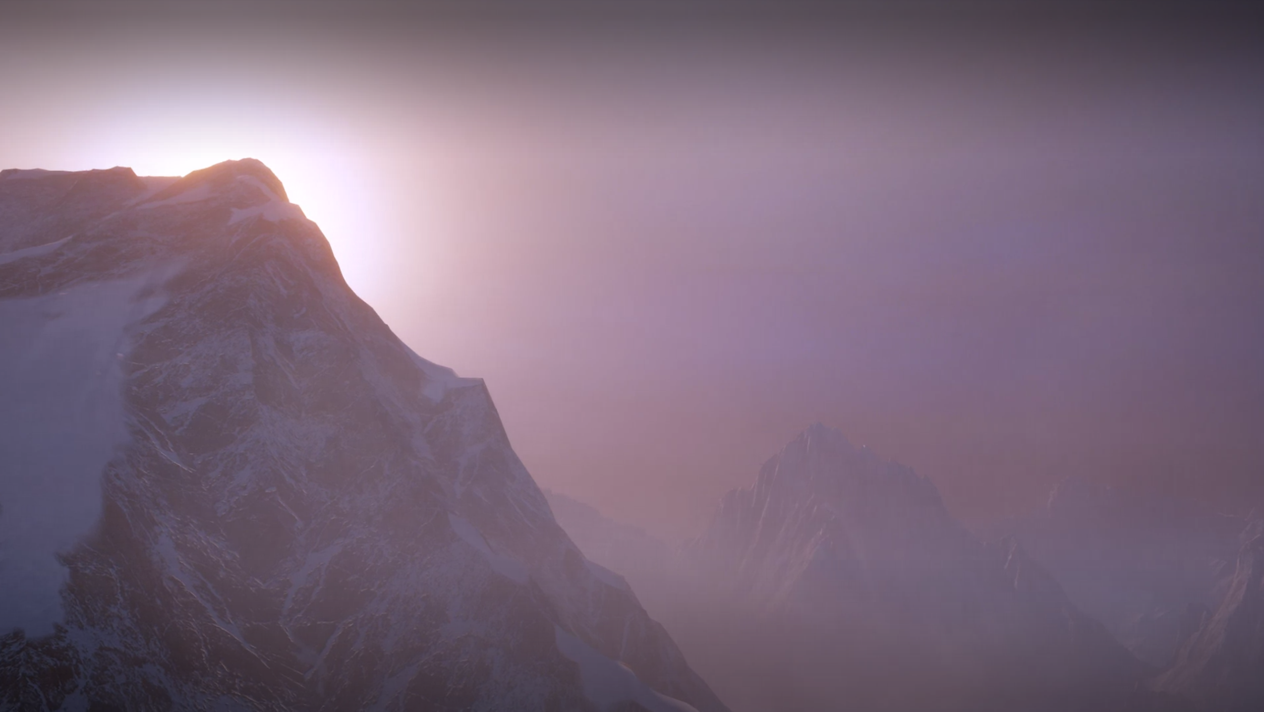 screen shot, mountains, landscape, Dragon Age: Inquisition, PC gaming, Dragon Age, pink, video games HD Wallpaper