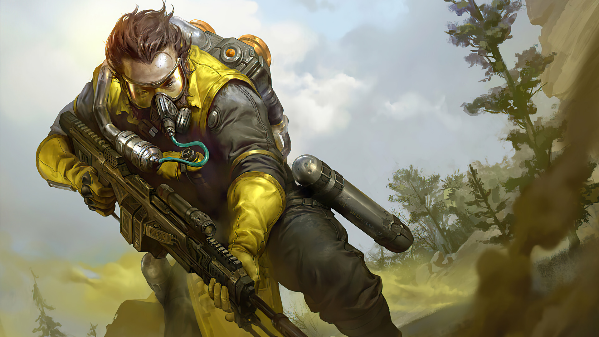 Caustic Apex Legends character art HD Wallpaper