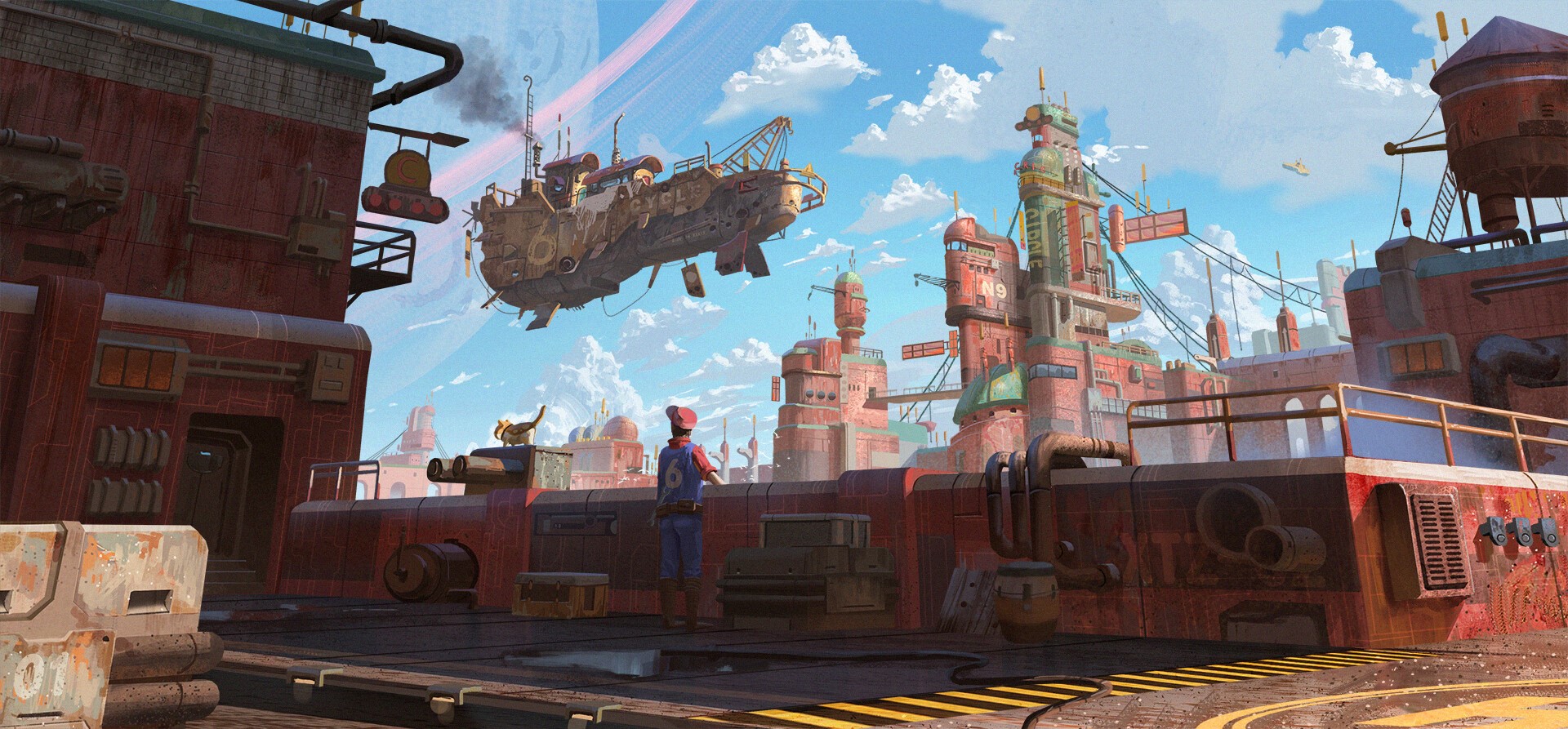 Futurism, artwork, digital art, city HD Wallpaper