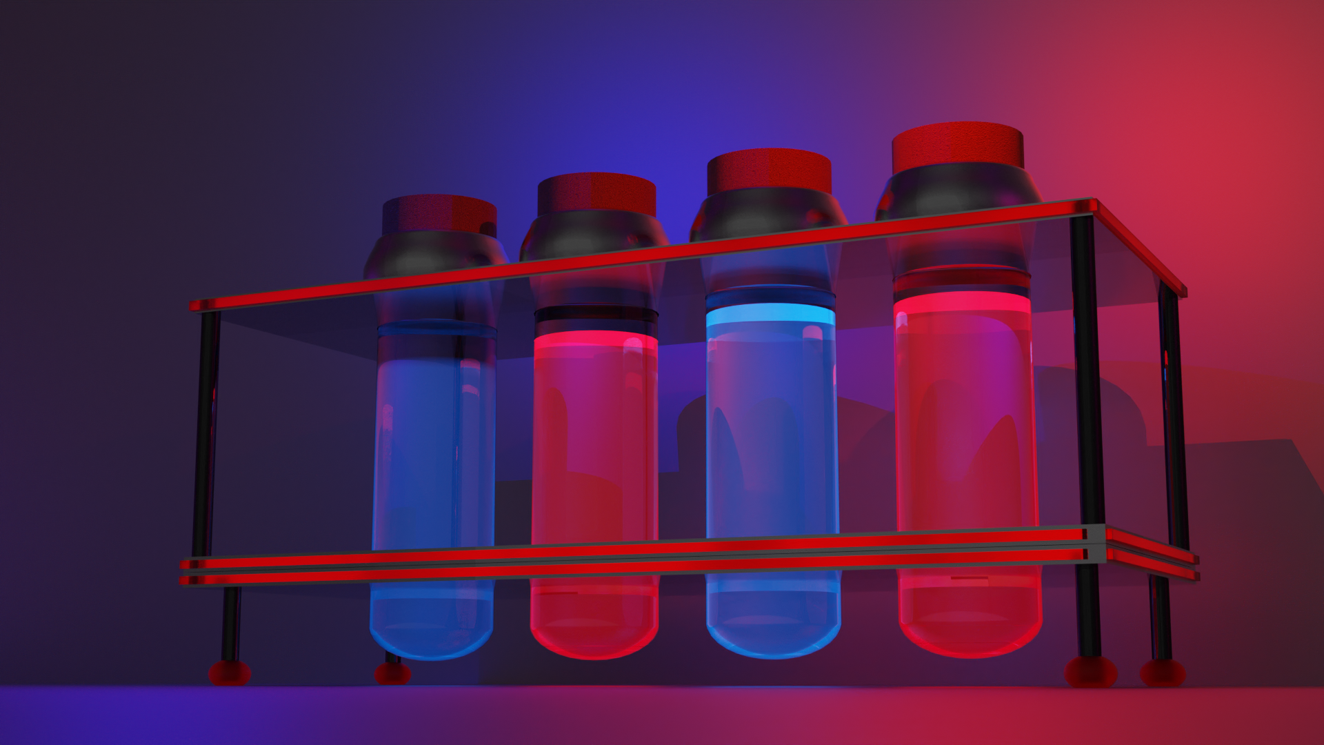 neon, 3D Abstract, potions, 3D graphics, Blender HD Wallpaper