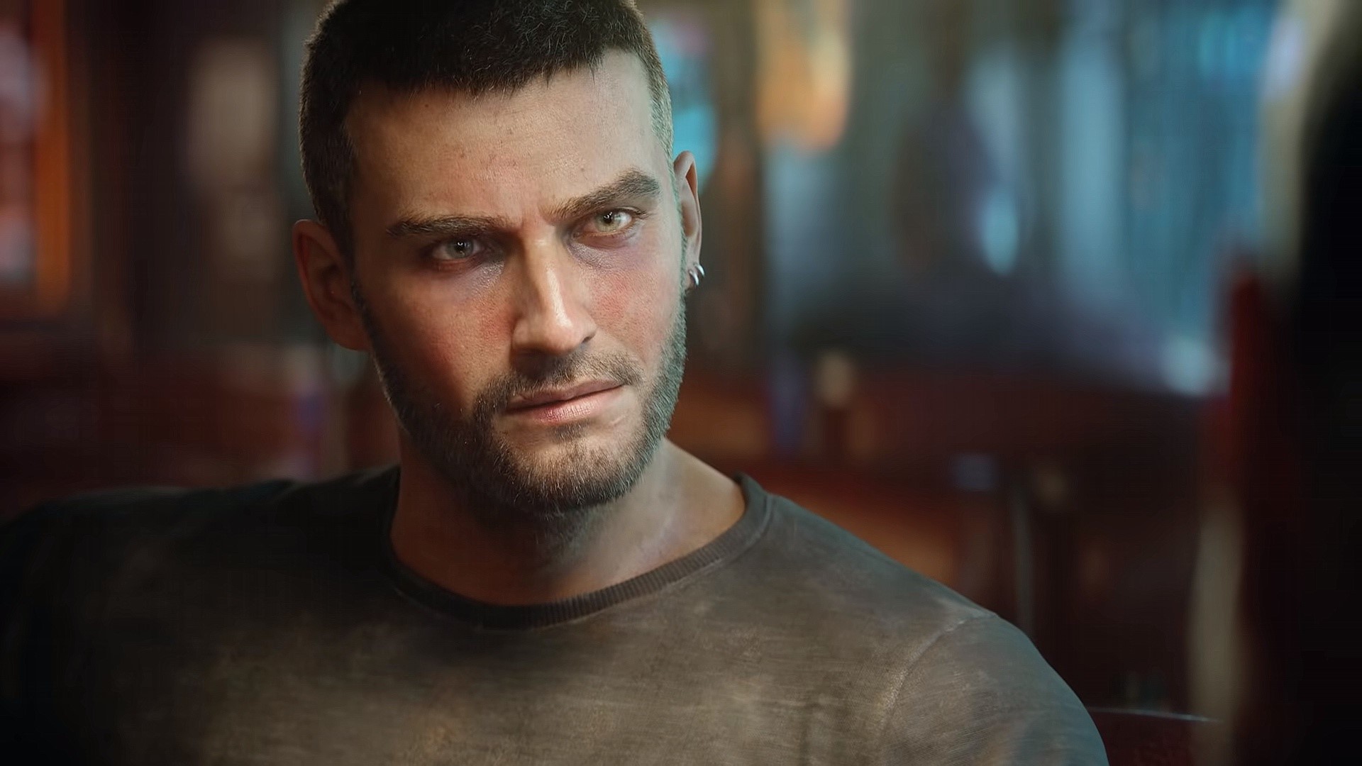 Male Vee, cyberpunk, CD Projekt RED, men, green eyes, beard, screen shot, Cyberpunk 2077, video games HD Wallpaper