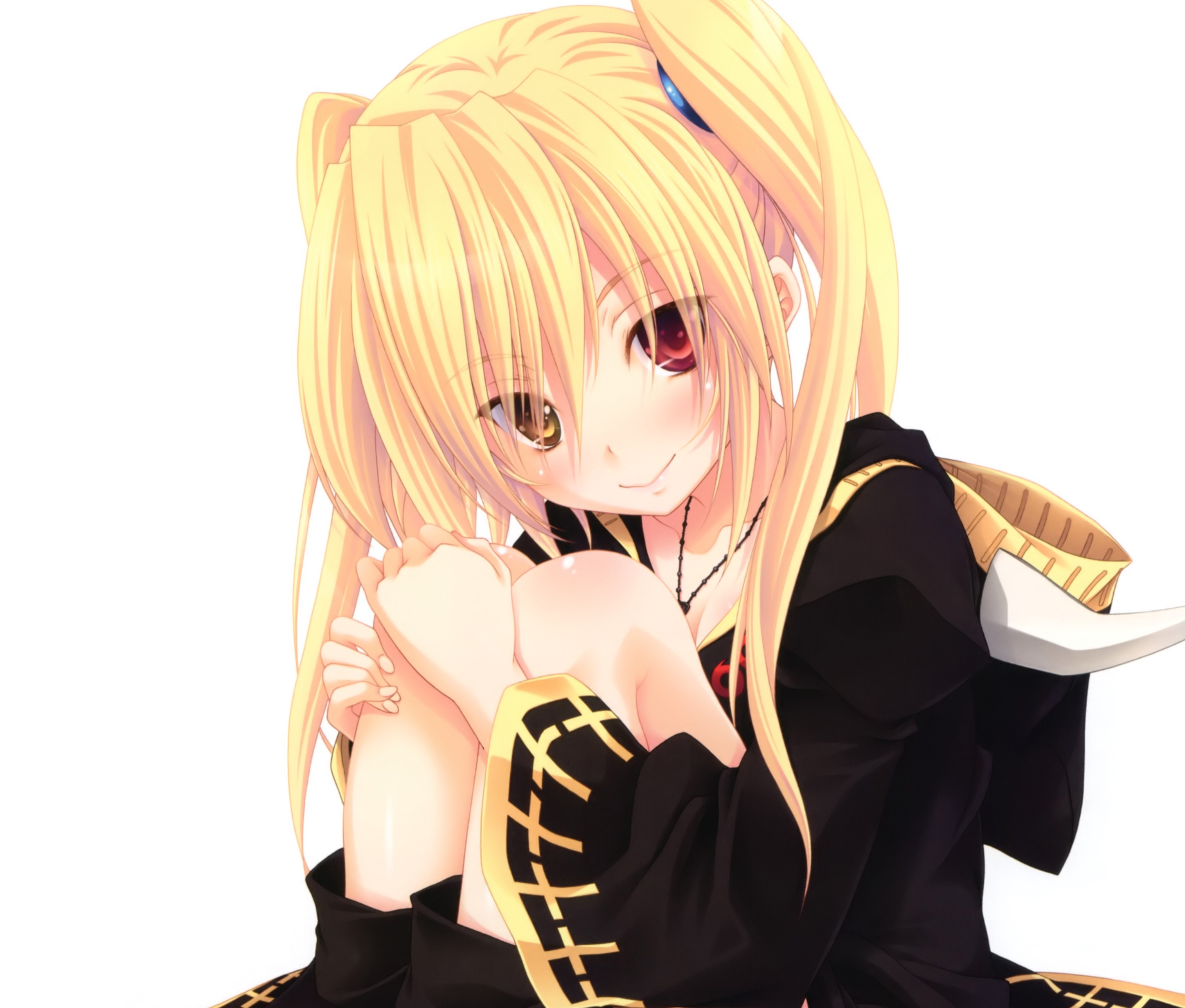 red eyes, Masamune Date, anime girls, Oda Nobuna no Yabou, blonde, heterochromia HD Wallpaper