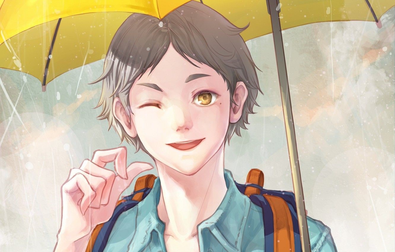 gray hair, anime, anime boys, Haikyuu, Haikyuu!!, Koushi Sugawara HD Wallpaper