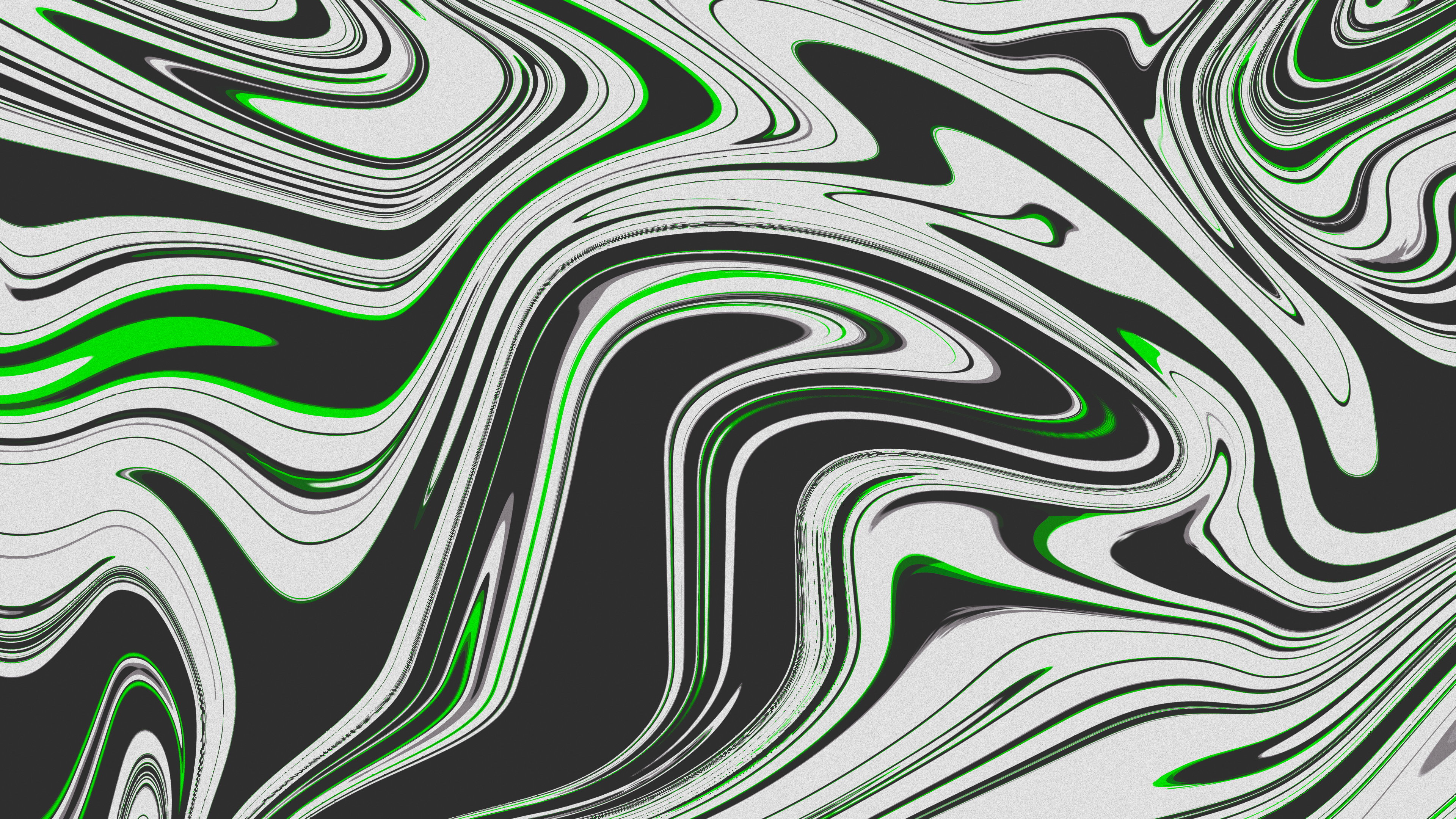 4K, green, abstract, texture, swirls, digital art, shapes HD Wallpaper