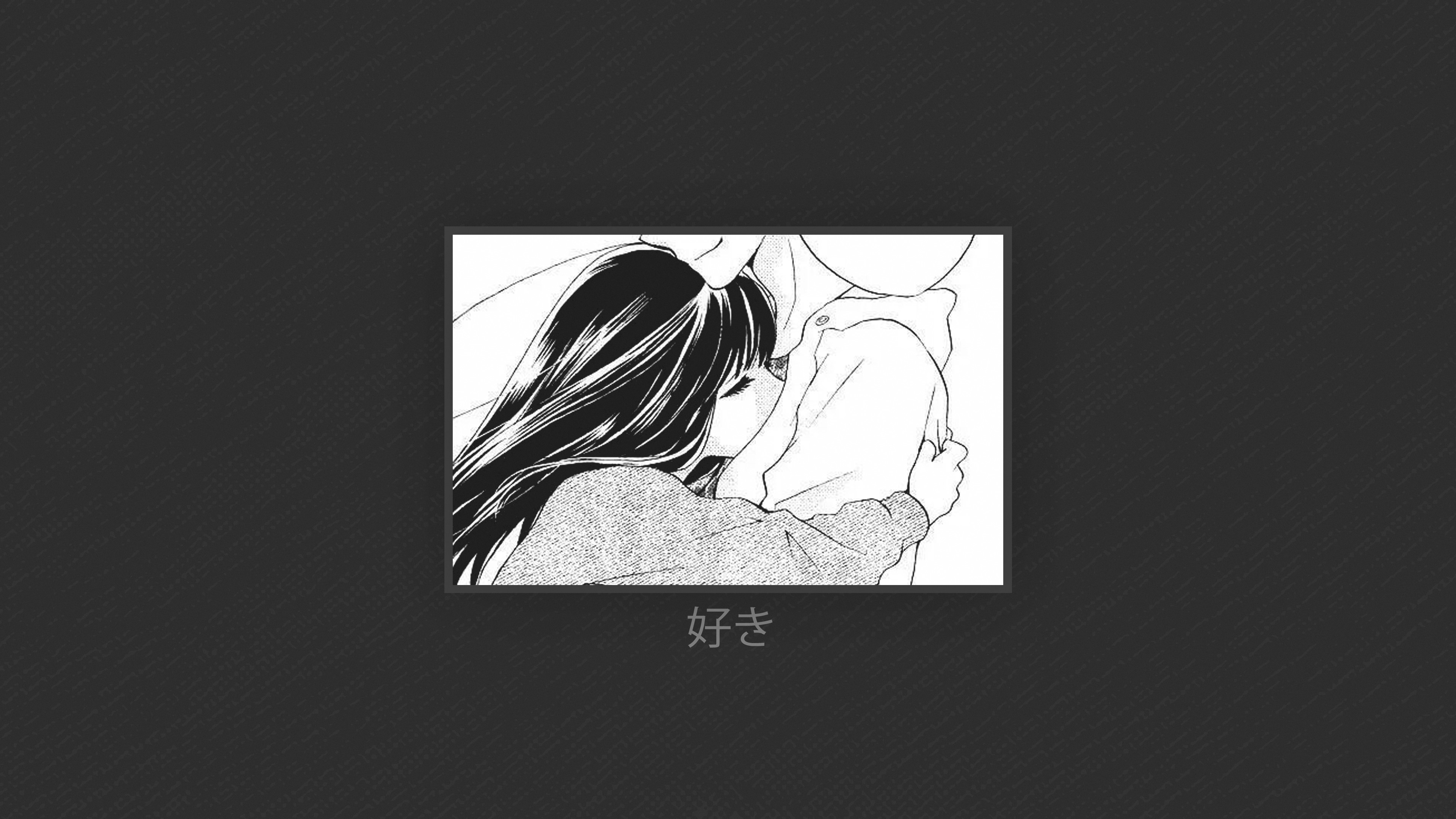 4K, love, minimalism, anime girls HD Wallpaper