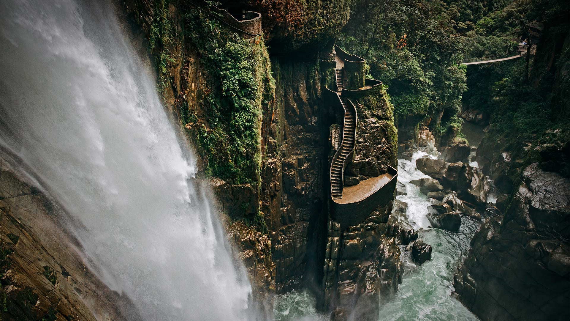 rock, landscape, rock formation, nature, waterfall, water HD Wallpaper