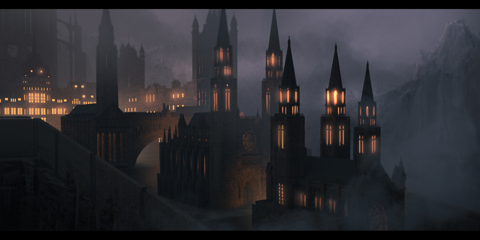 cathedral, anime, yurichtofen HD Wallpaper