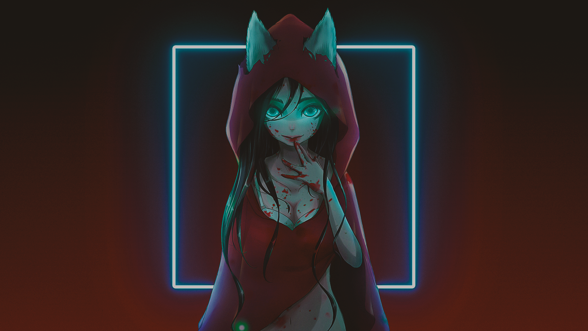 neon, Color Burst, Riddim Dubstep, color correction, anime, music, anime girls, dubstep HD Wallpaper