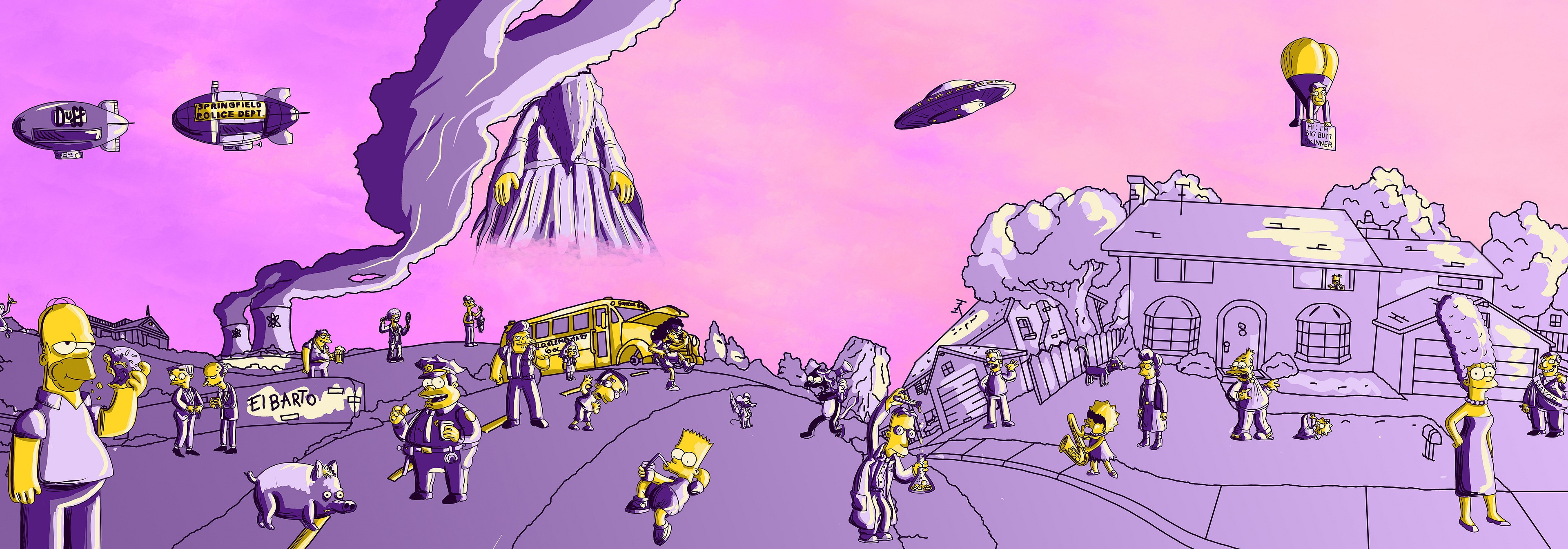 4K, The Simpsons, artwork, cartoon, Rolando Lopez Fonseca, TV Series HD Wallpaper