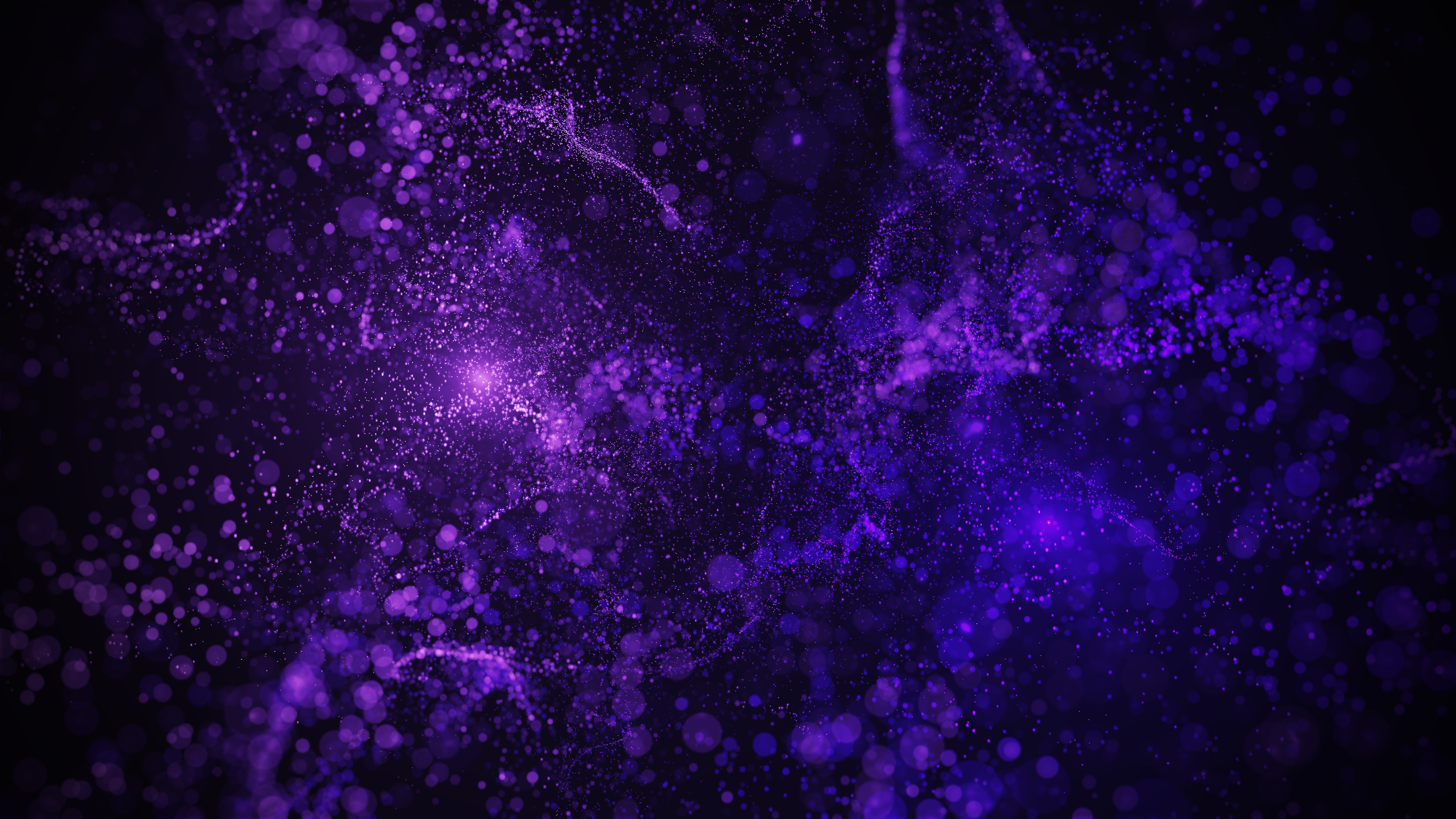 4K CGI render of floating purple particles HD Wallpaper