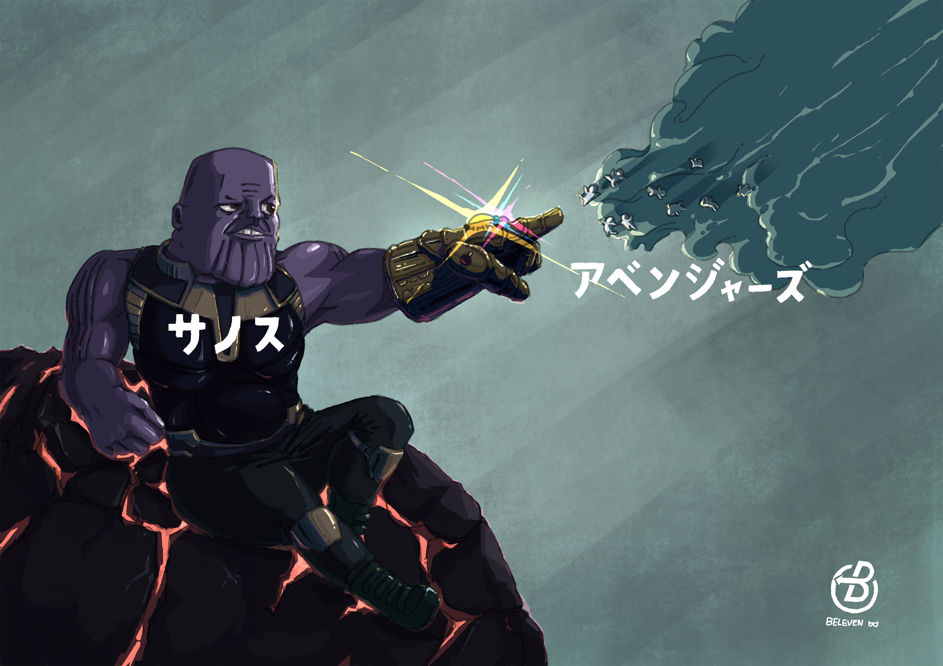 Thanos from Marvel Comics creating the Avengers HD Wallpaper