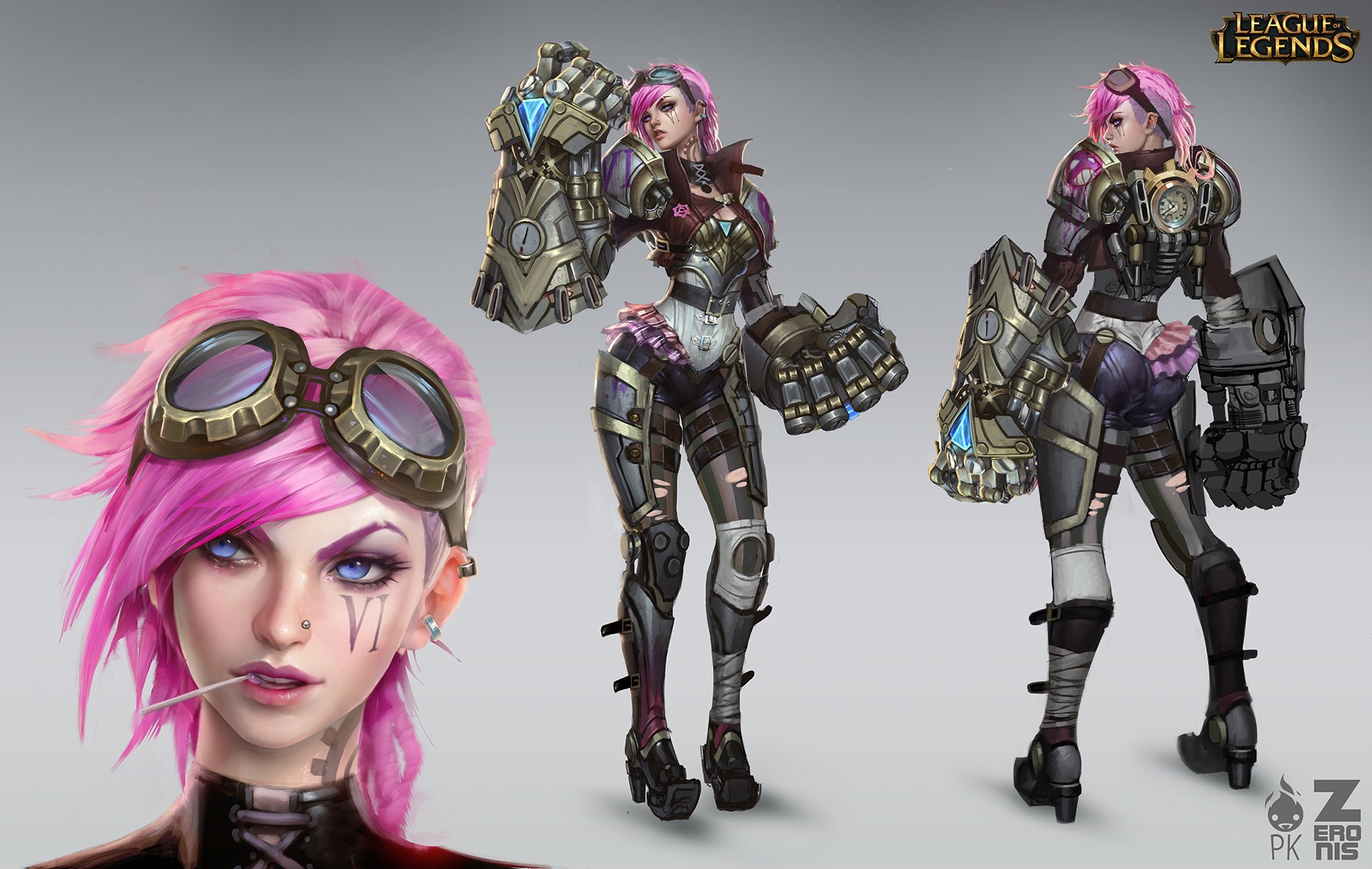 Vi from League of Legends character concept art HD Wallpaper