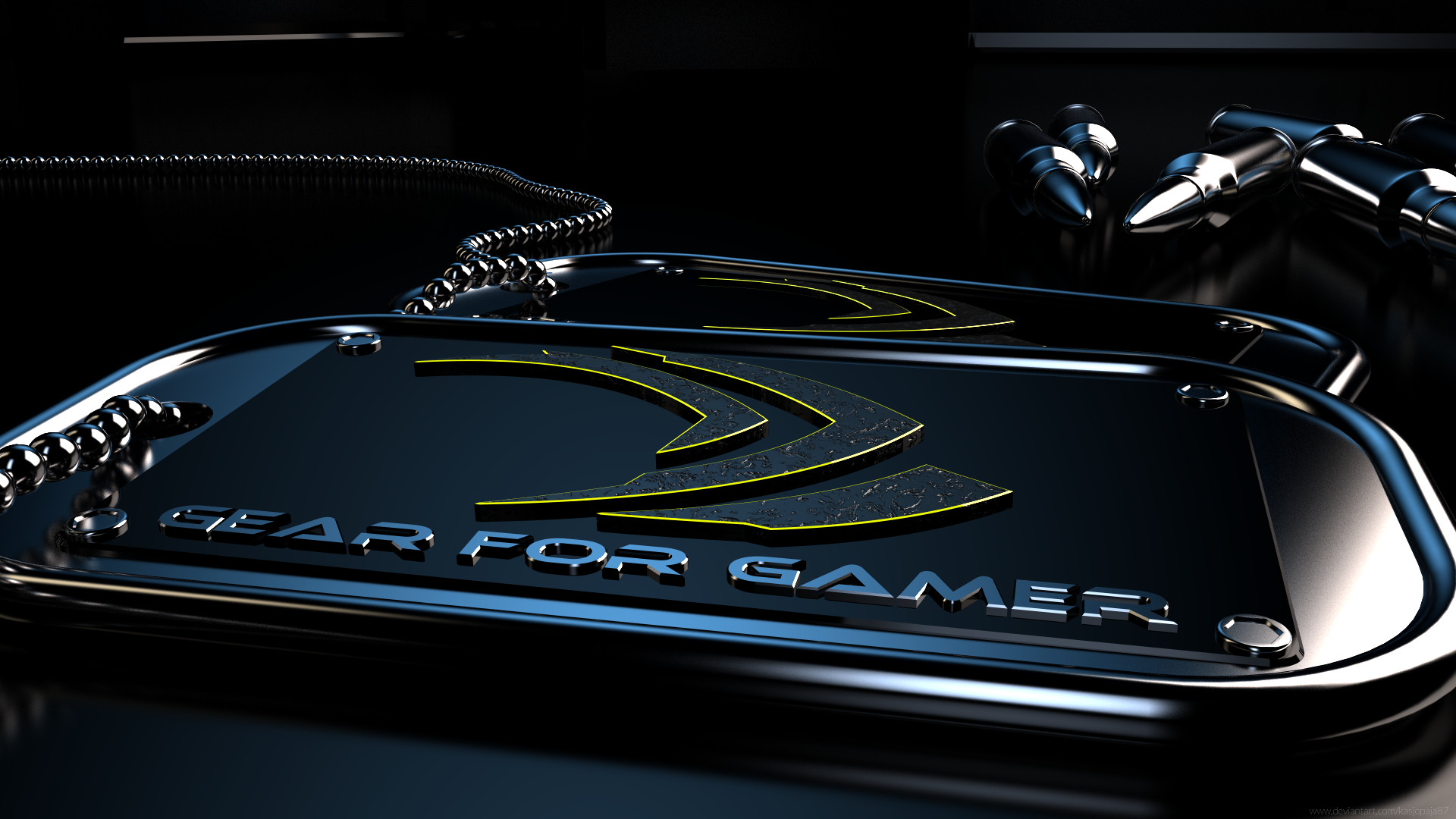 Nvidia Gear for Gamer Dog Tags and Bullets HD Wallpaper