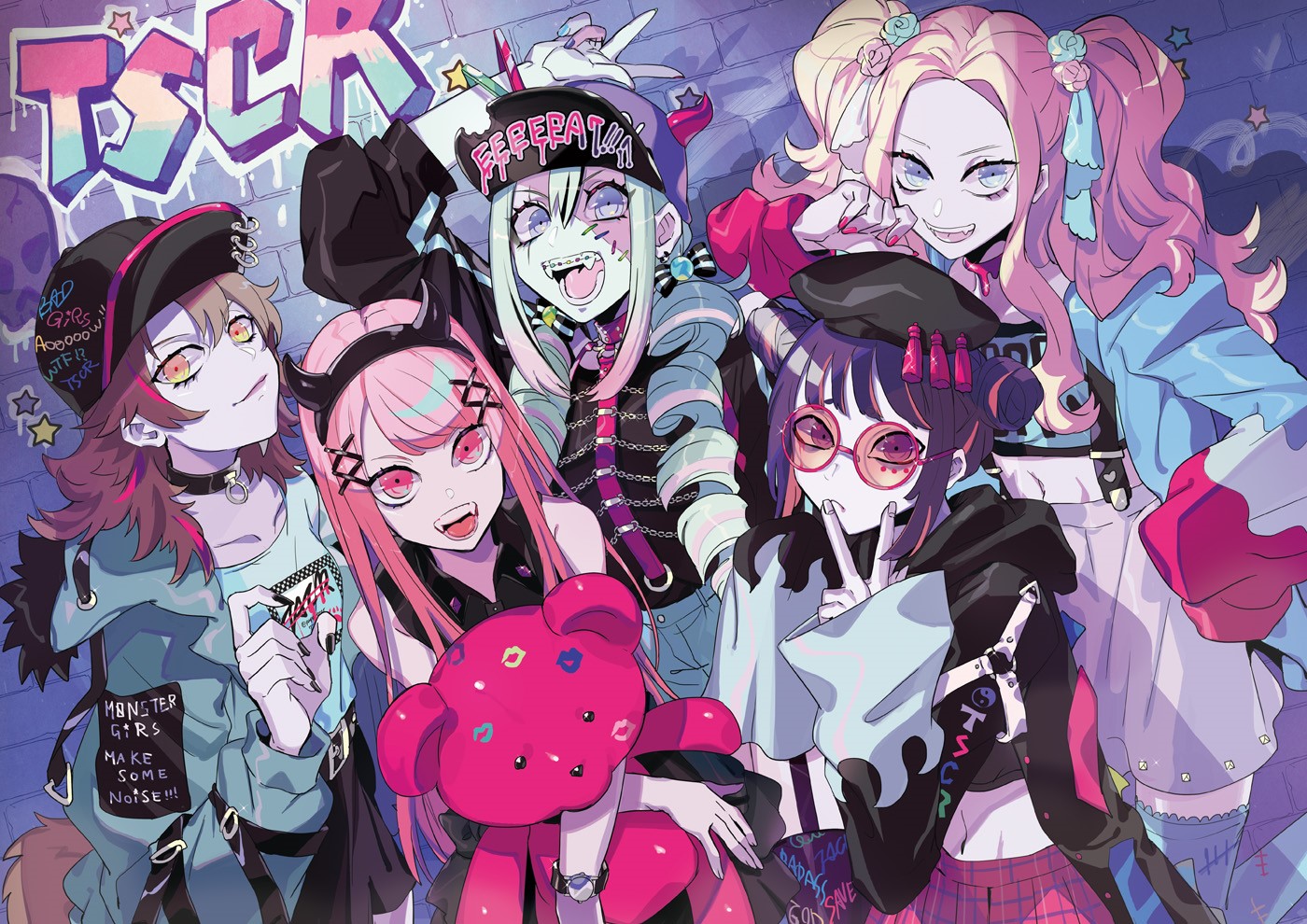 TSCR anime girls with Halloween fashion HD Wallpaper