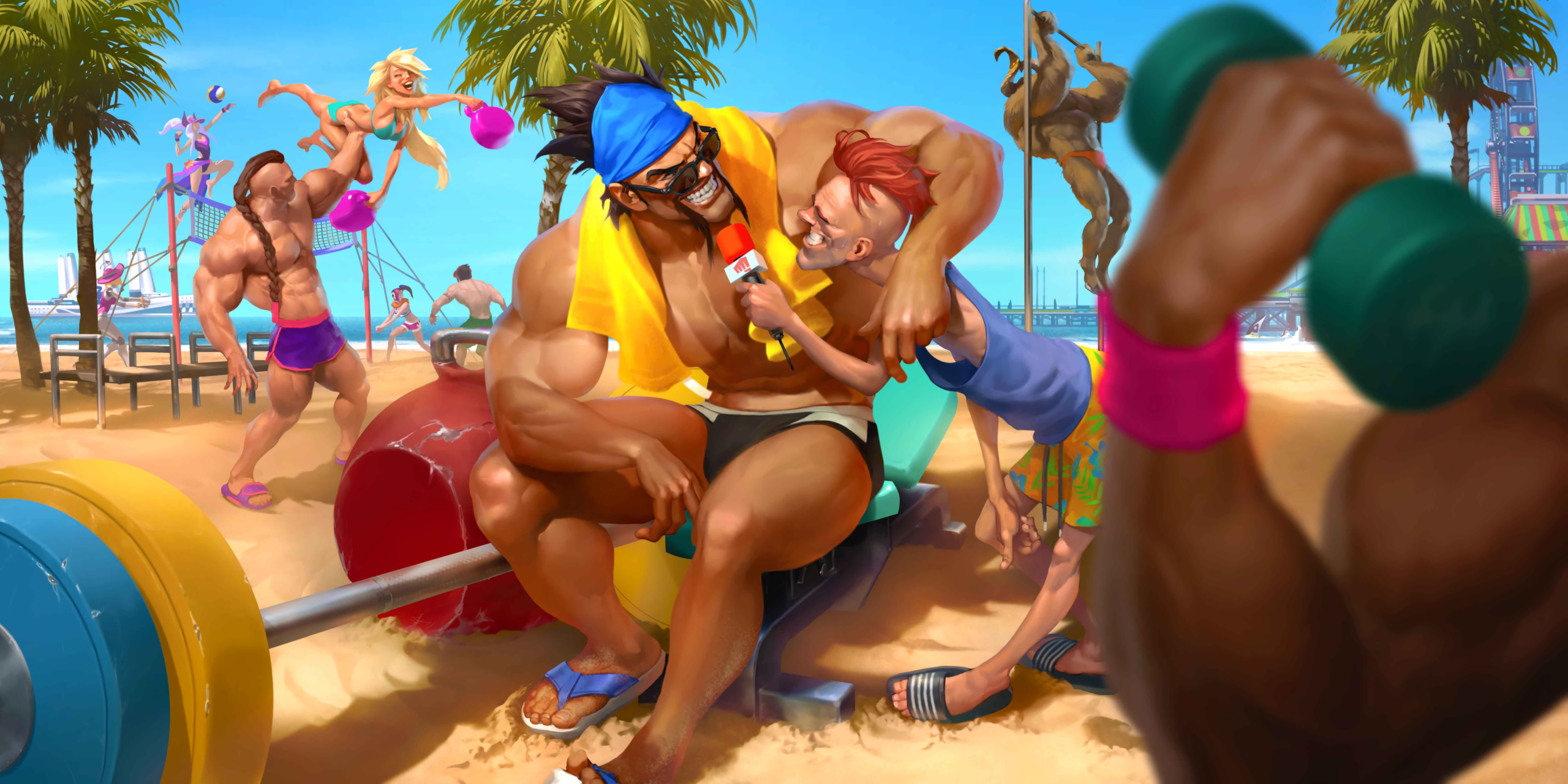 Draven League of Legends Beach Workout HD Wallpaper