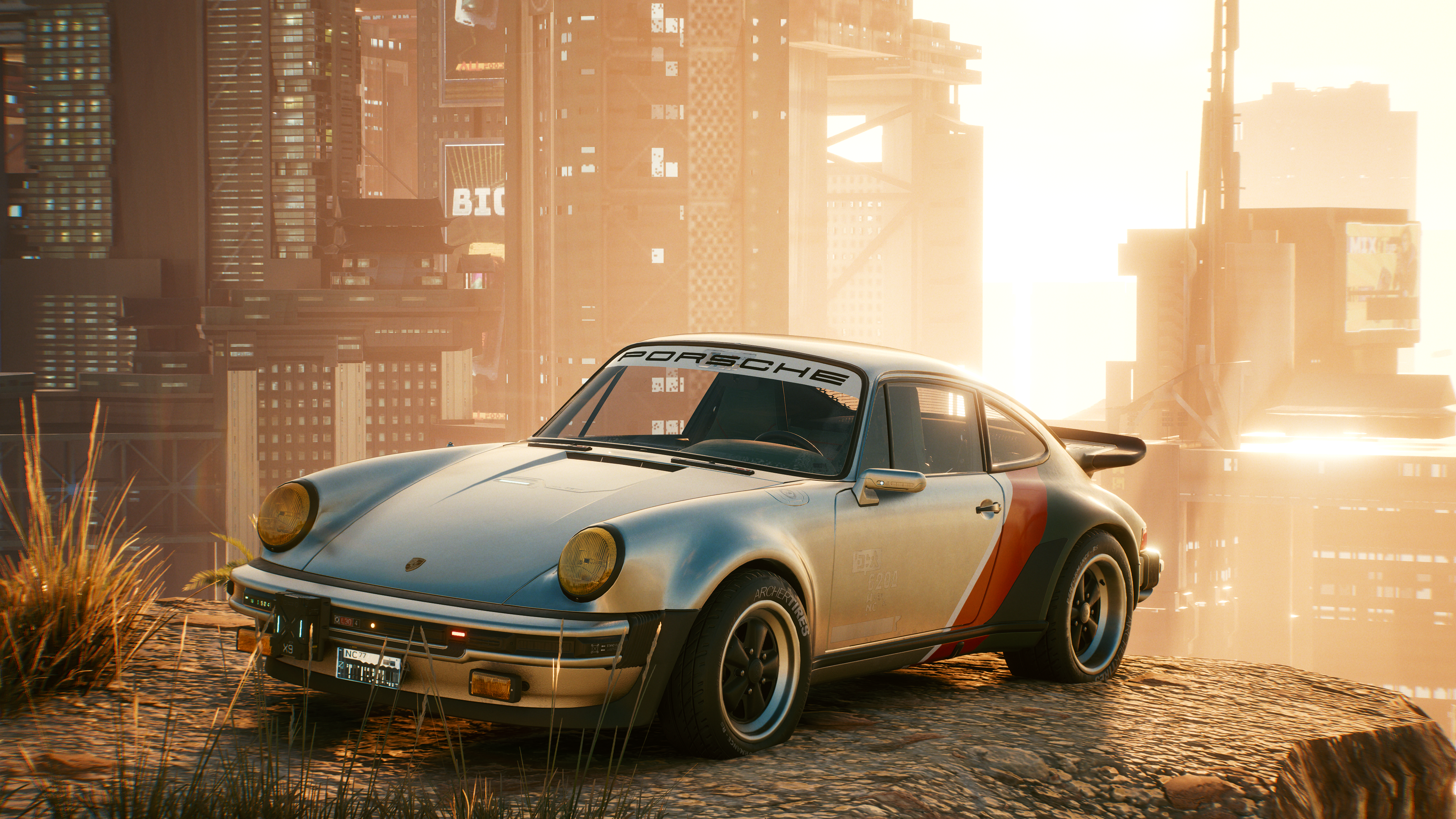 4K Cyberpunk 2077 Porsche 930 HD Wallpaper