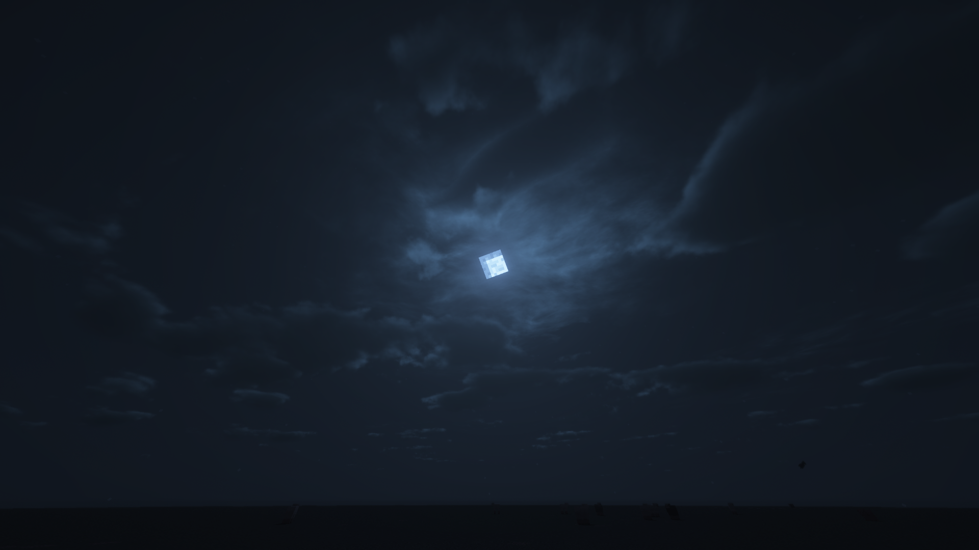 Minecraft Moon and Clouds at Night HD Wallpaper