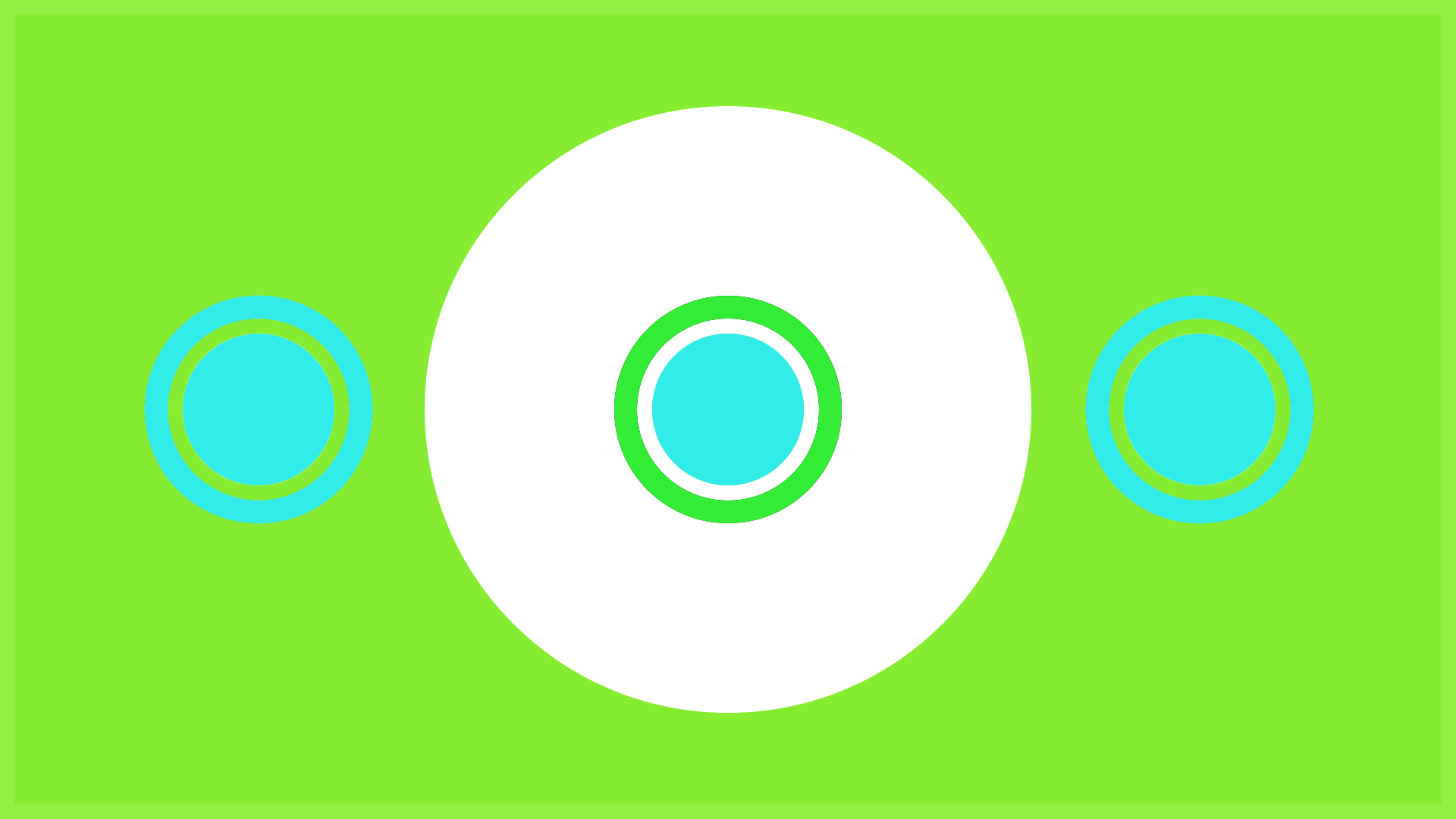Minimalist green background with concentric circles HD Wallpaper