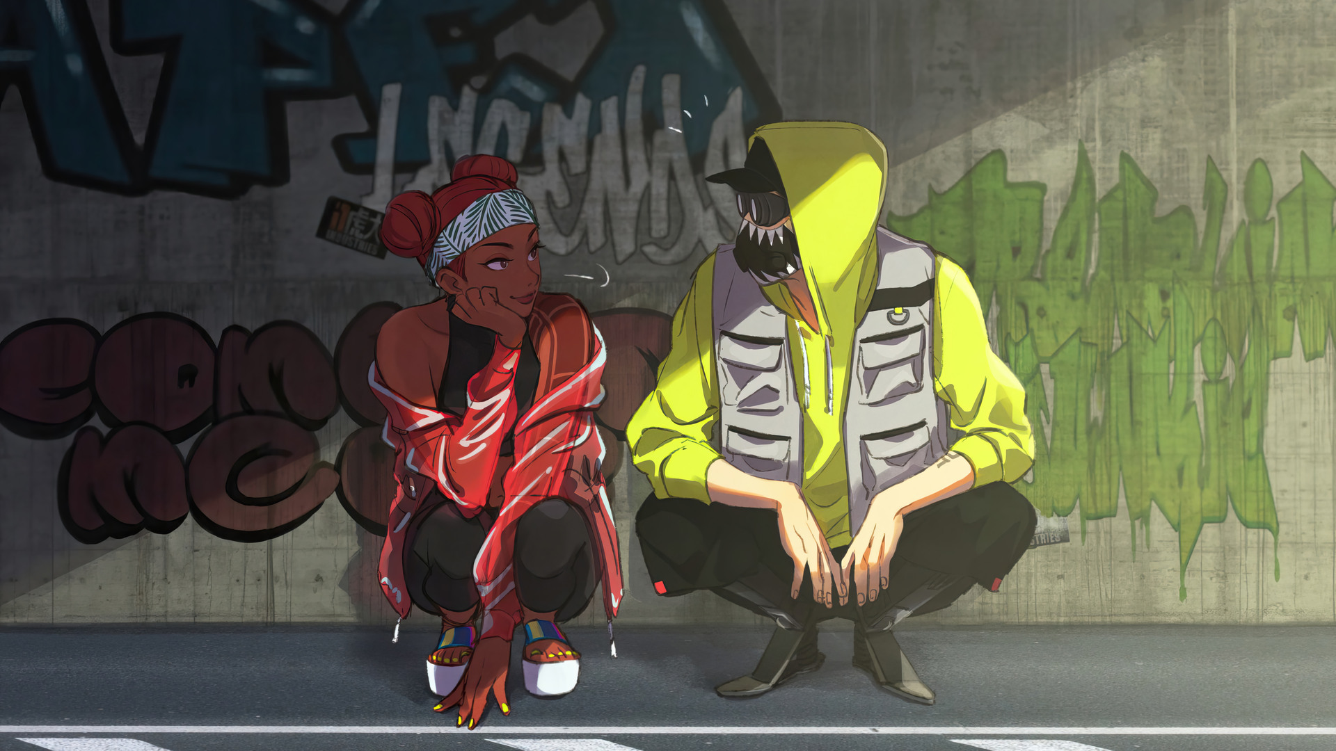 Octane and Lifeline Apex Legends graffiti art HD Wallpaper