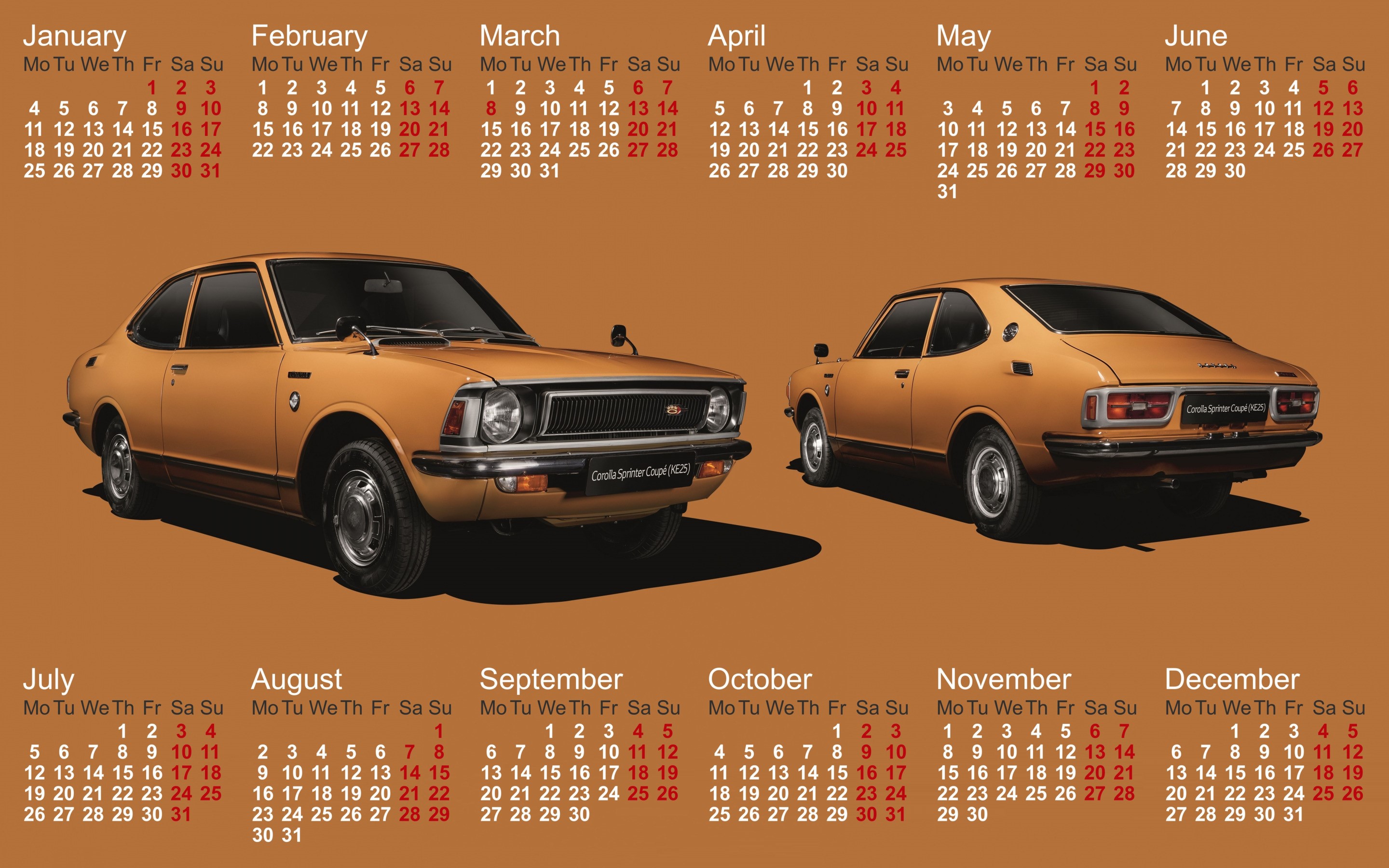 Toyota Corolla Coupe 2021 Calendar HD Wallpaper