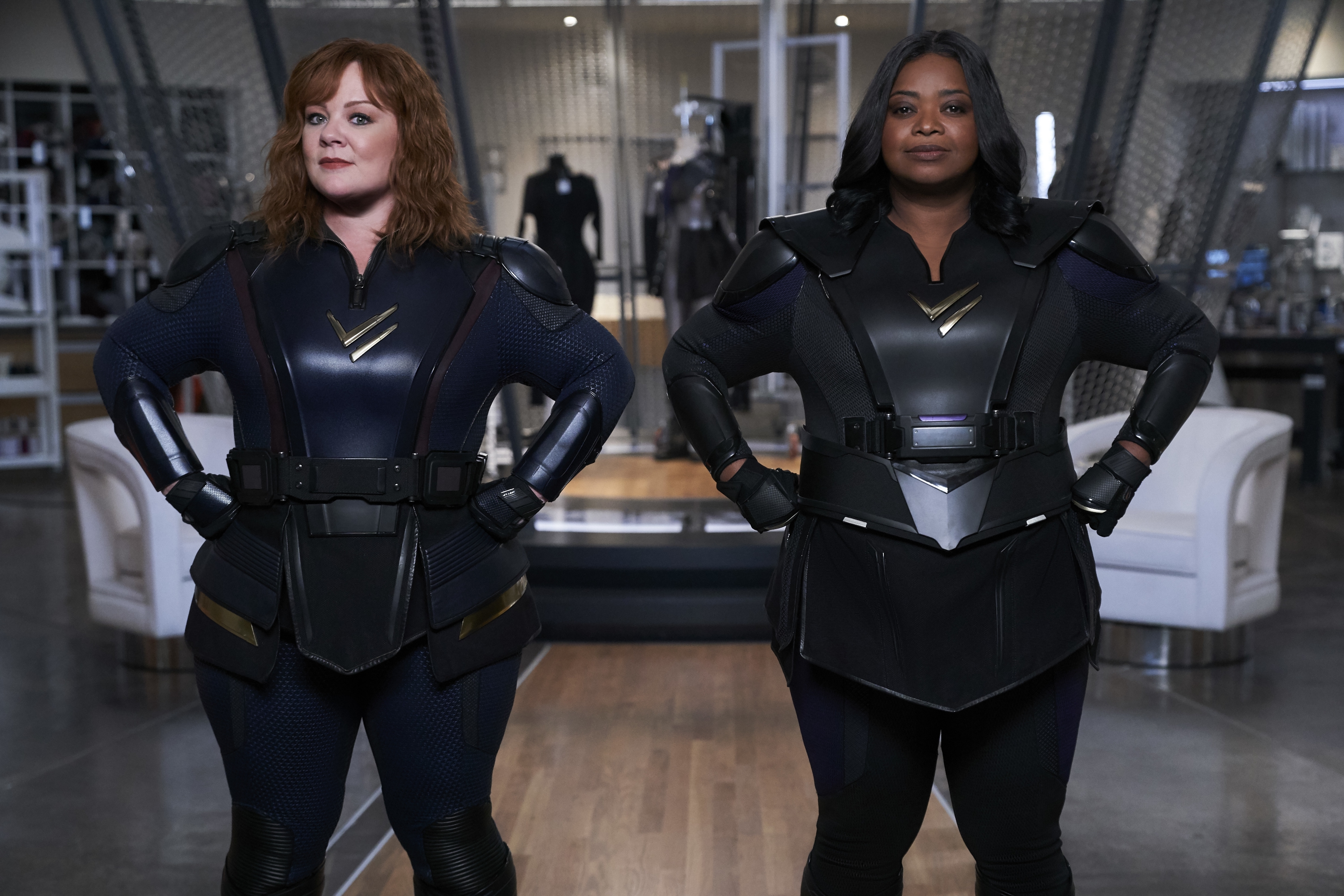 Melissa McCarthy and Octavia Spencer in Thunder Force HD Wallpaper