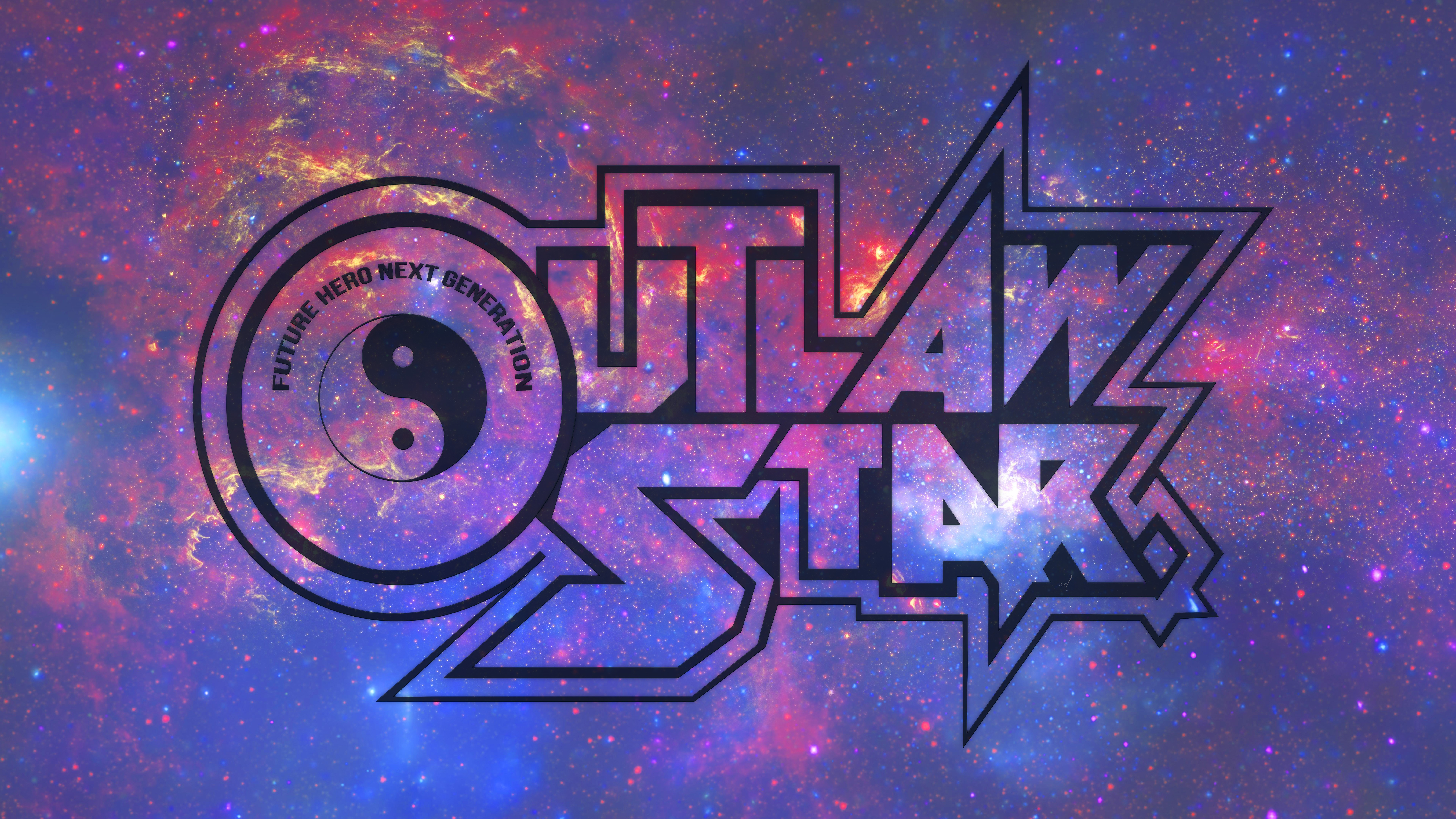 Outlaw Star Typography with Yin Yang Symbol HD Wallpaper