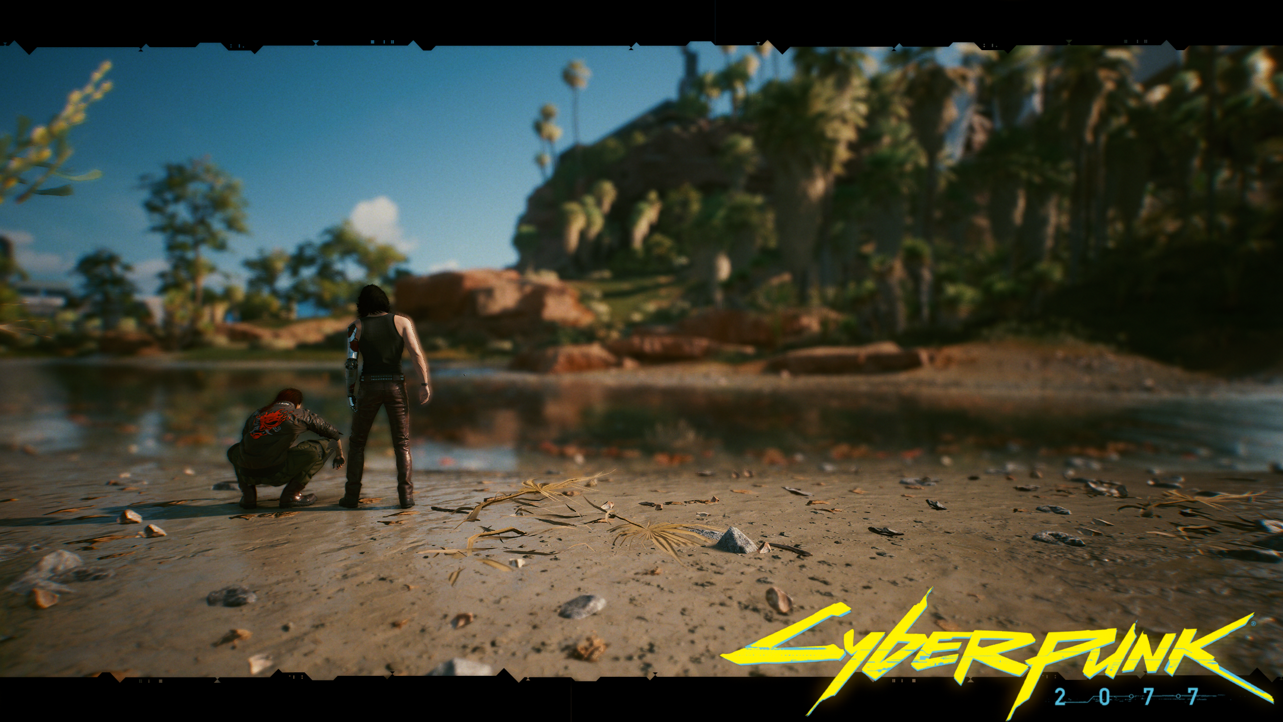 Johnny Silverhand from Cyberpunk 2077 on a beach HD Wallpaper