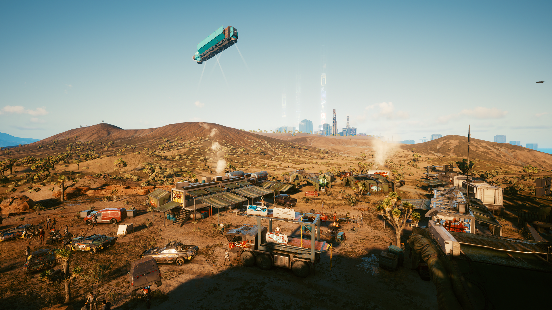 Aldecaldos camp in the desert from Cyberpunk 2077 HD Wallpaper