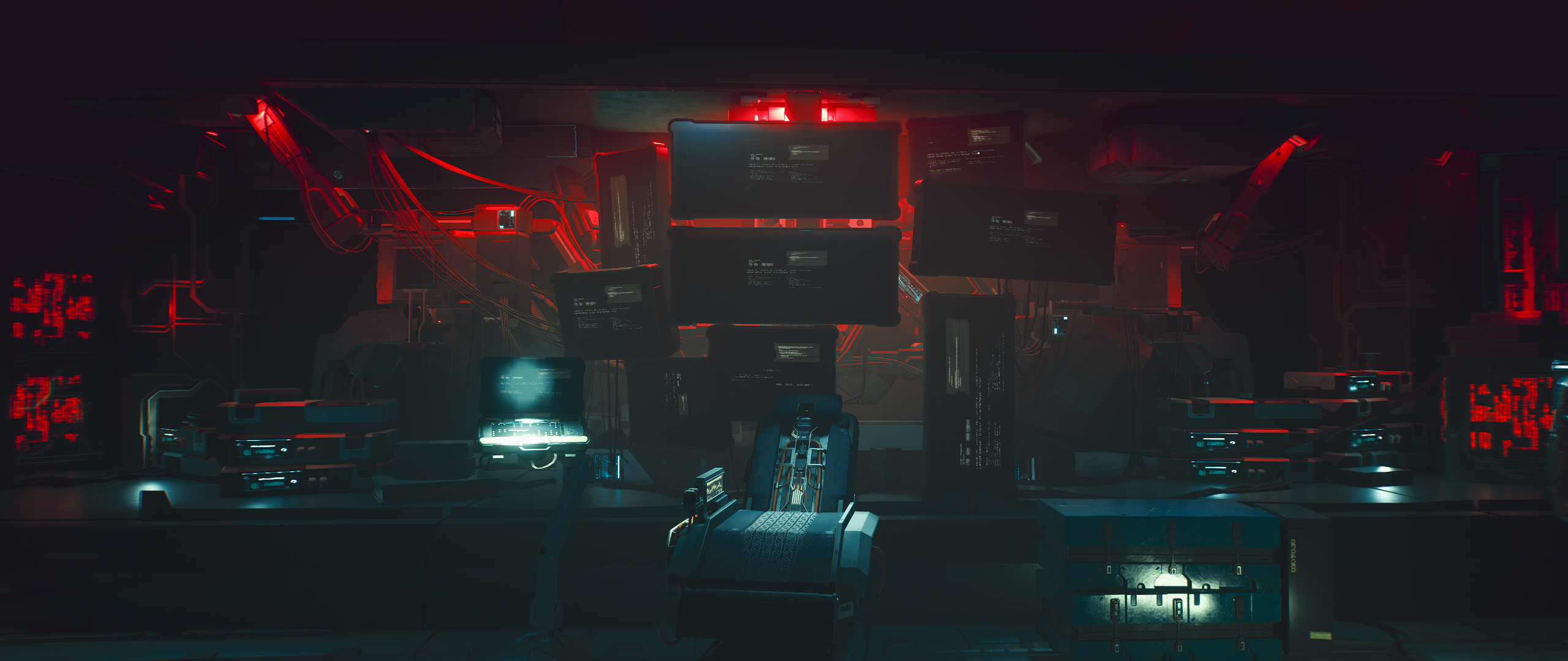 Cyberpunk 2077 computer setup with multiple monitors HD Wallpaper