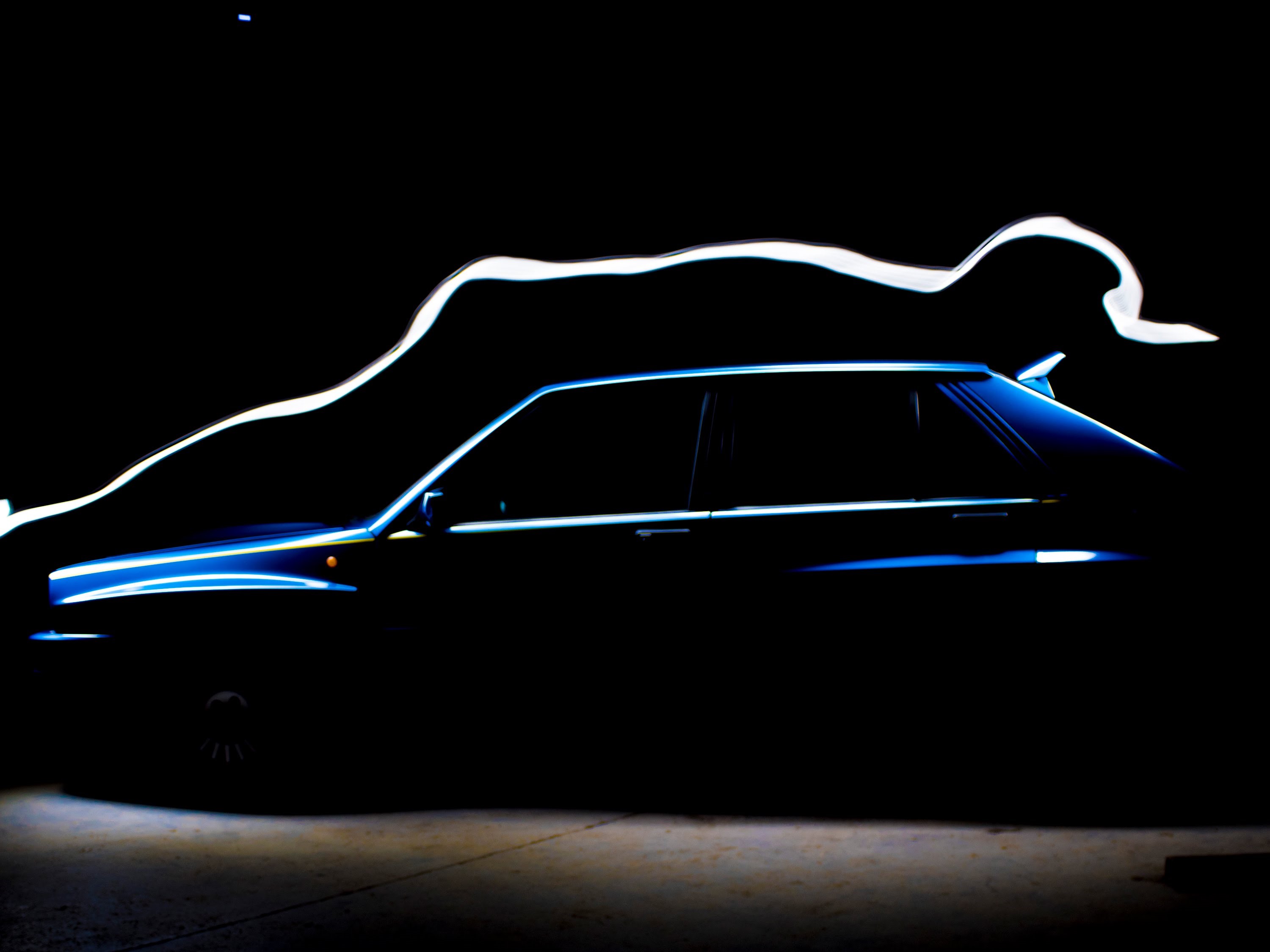 Lancia Delta Integrale light painting HD Wallpaper