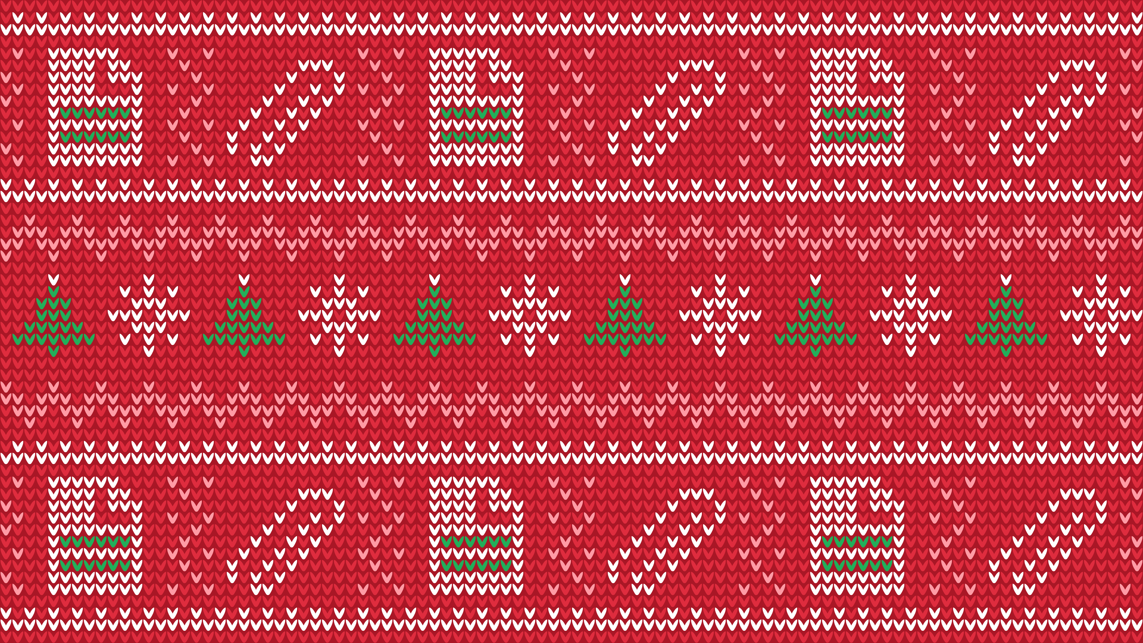 Christmas ornaments and trees knitted pattern HD Wallpaper