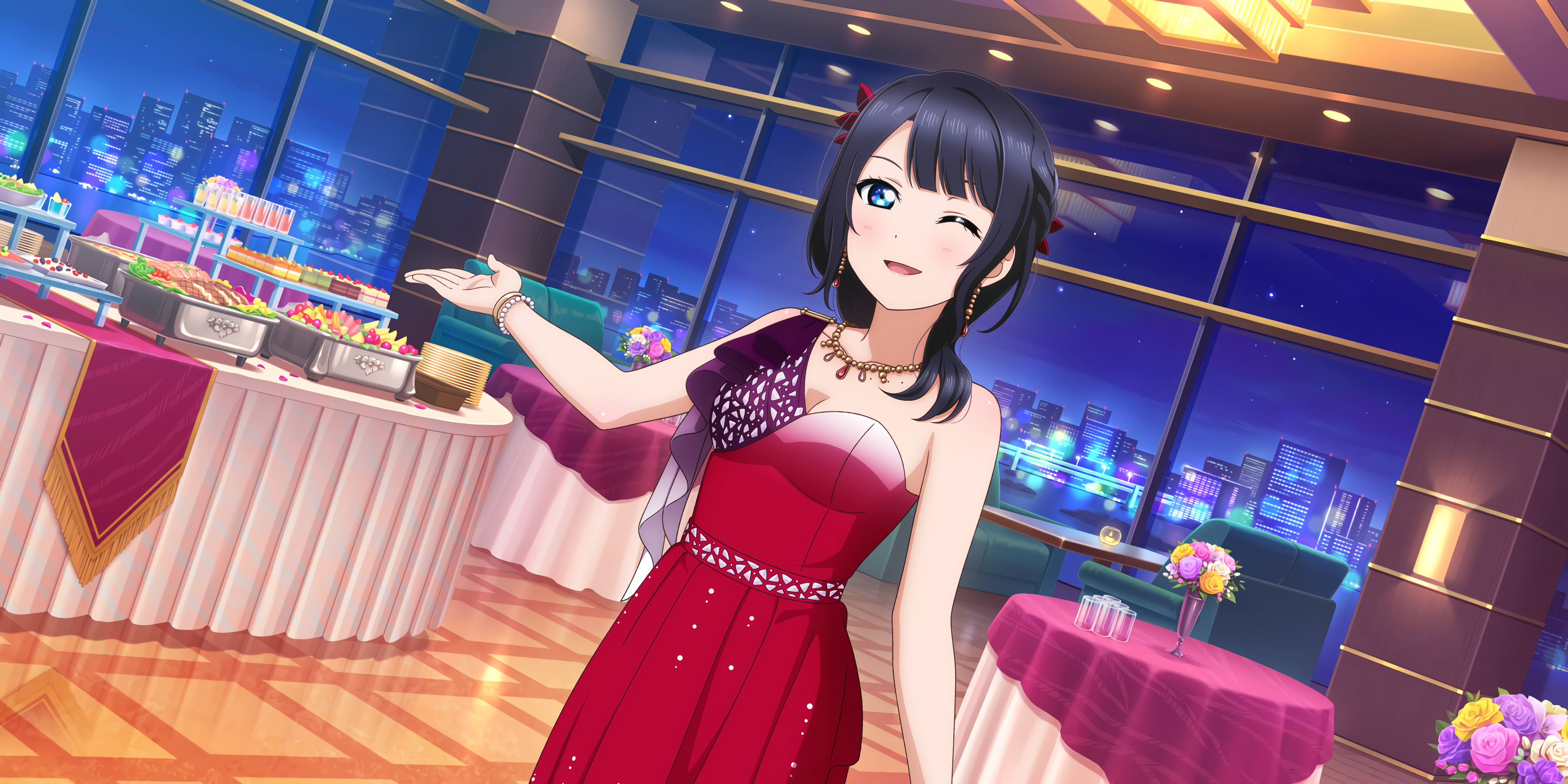 Karin Asaka from Love Live! Sunshine!! at a party HD Wallpaper