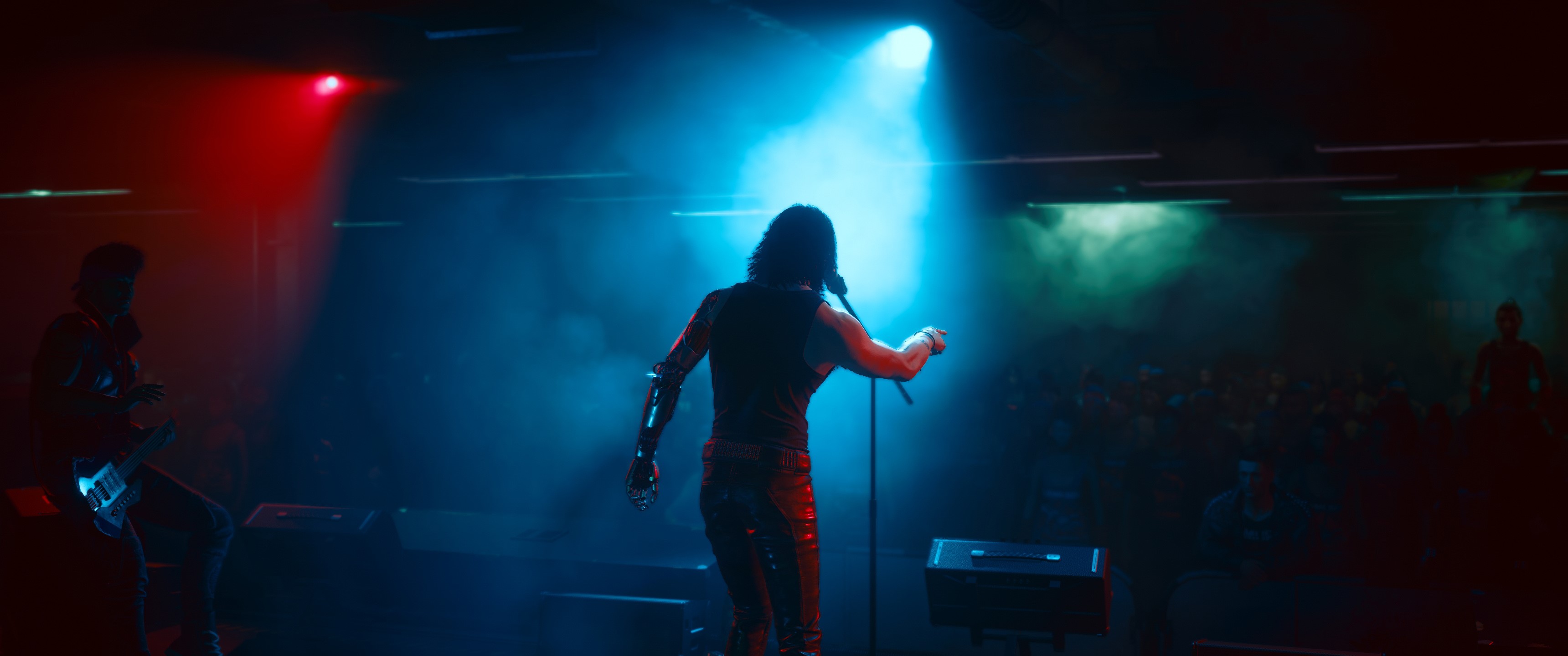 Johnny Silverhand from Cyberpunk 2077 performing on stage HD Wallpaper