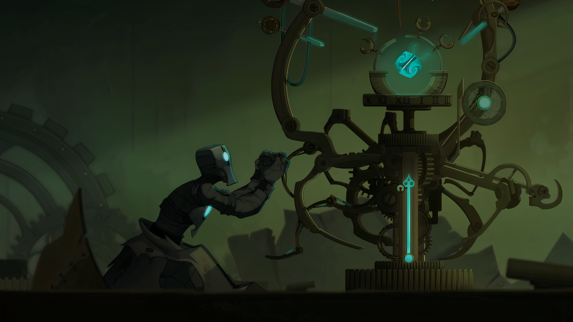 Noximilien from Wakfu operating a complex machine HD Wallpaper