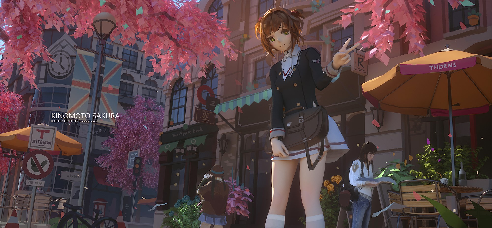Kinomoto Sakura in a School Uniform HD Wallpaper