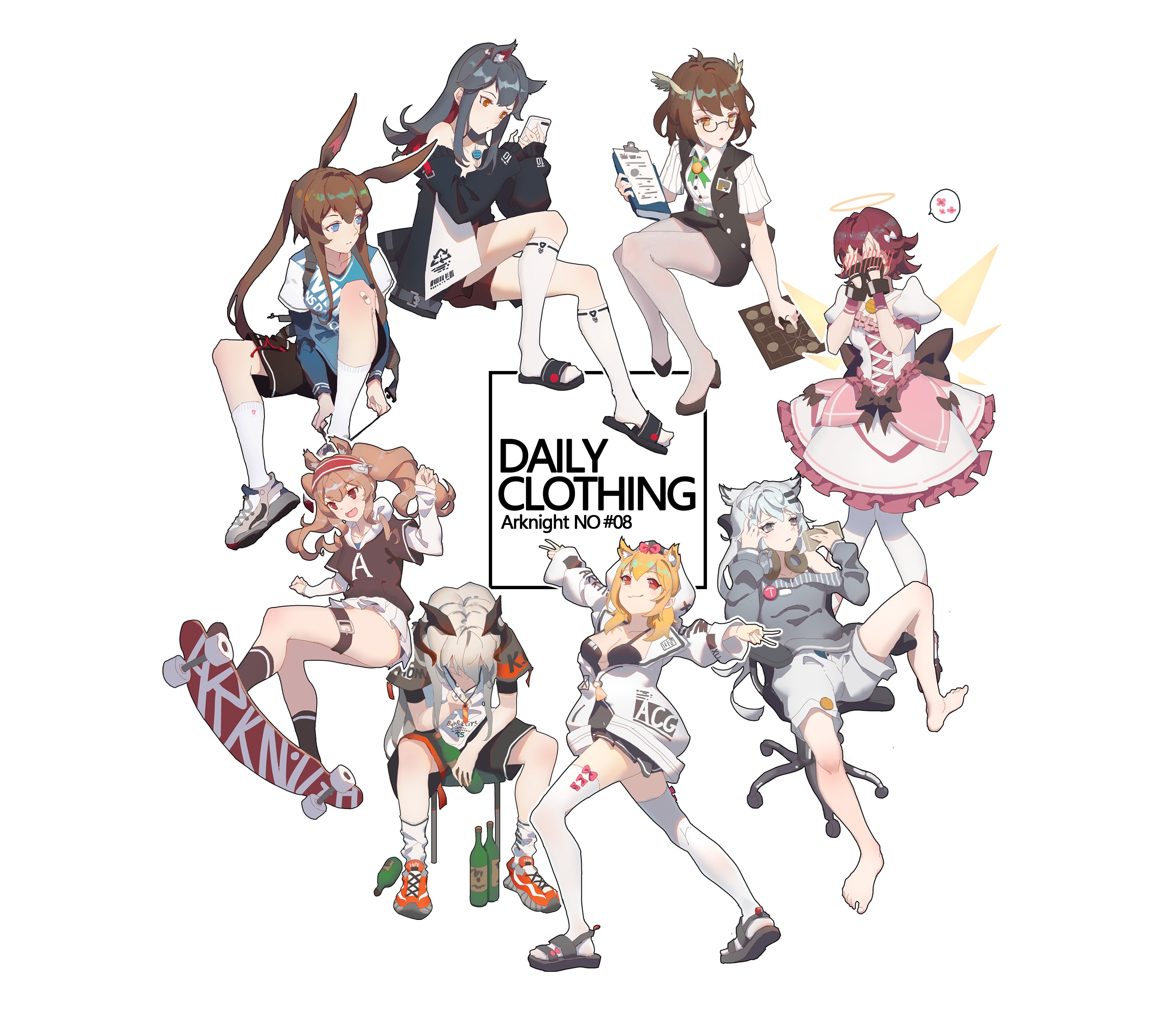 Arknights characters in casual outfits HD Wallpaper