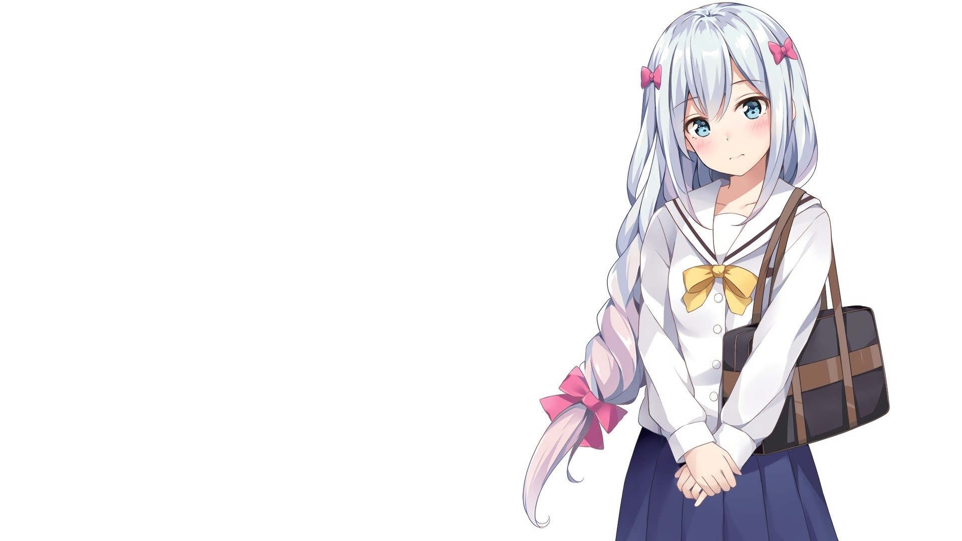 Izumi Sagiri from Eromanga-sensei in school uniform HD Wallpaper