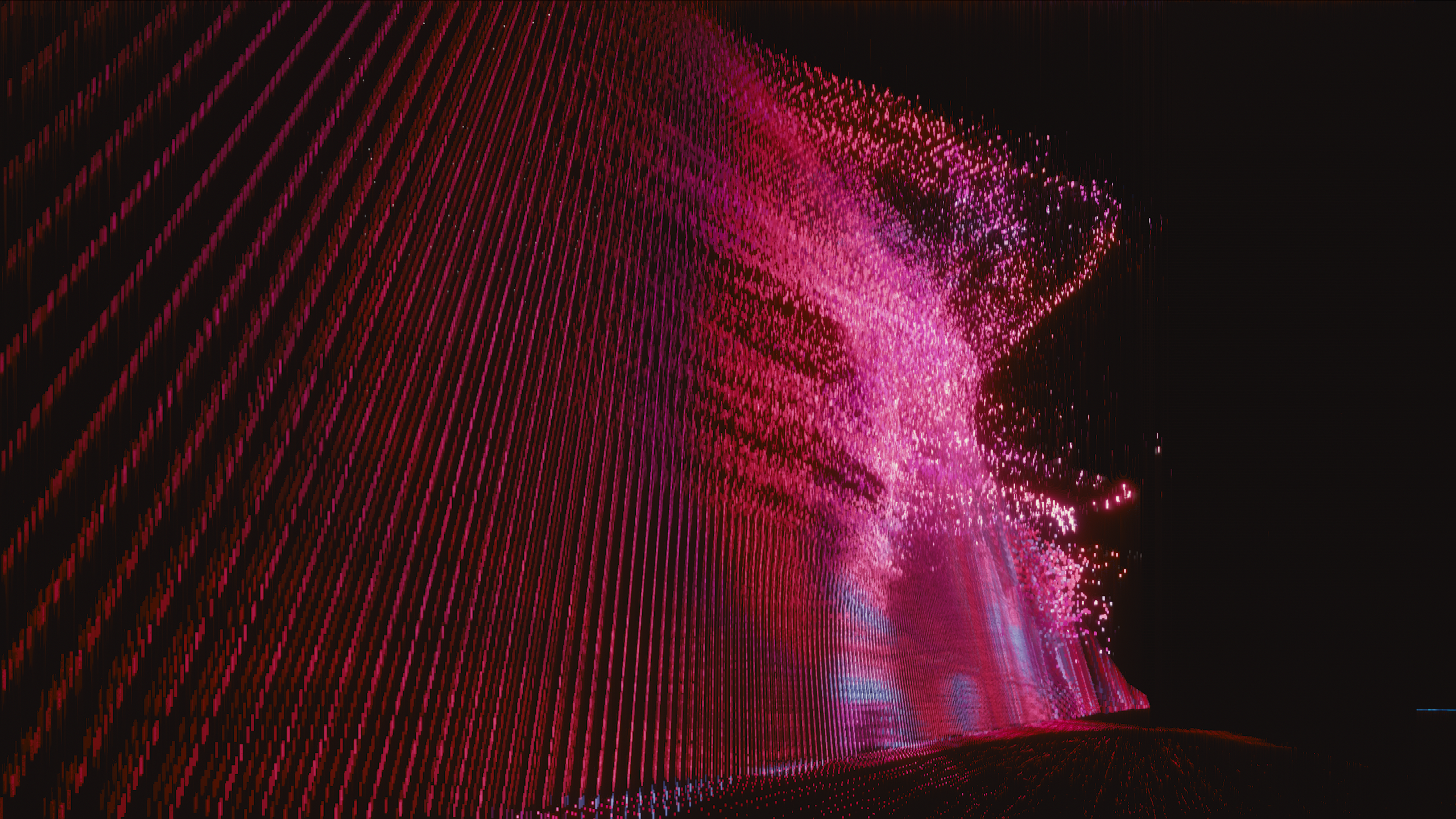 Cyberpunk 2077 screenshot with red and pink particles HD Wallpaper