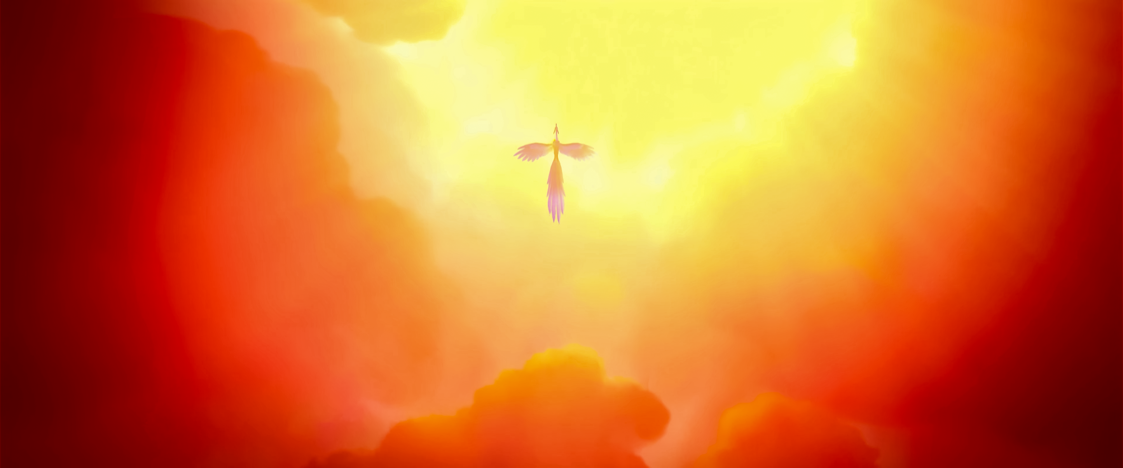 Phoenix flying through clouds in Legend of Deification 4K HD Wallpaper