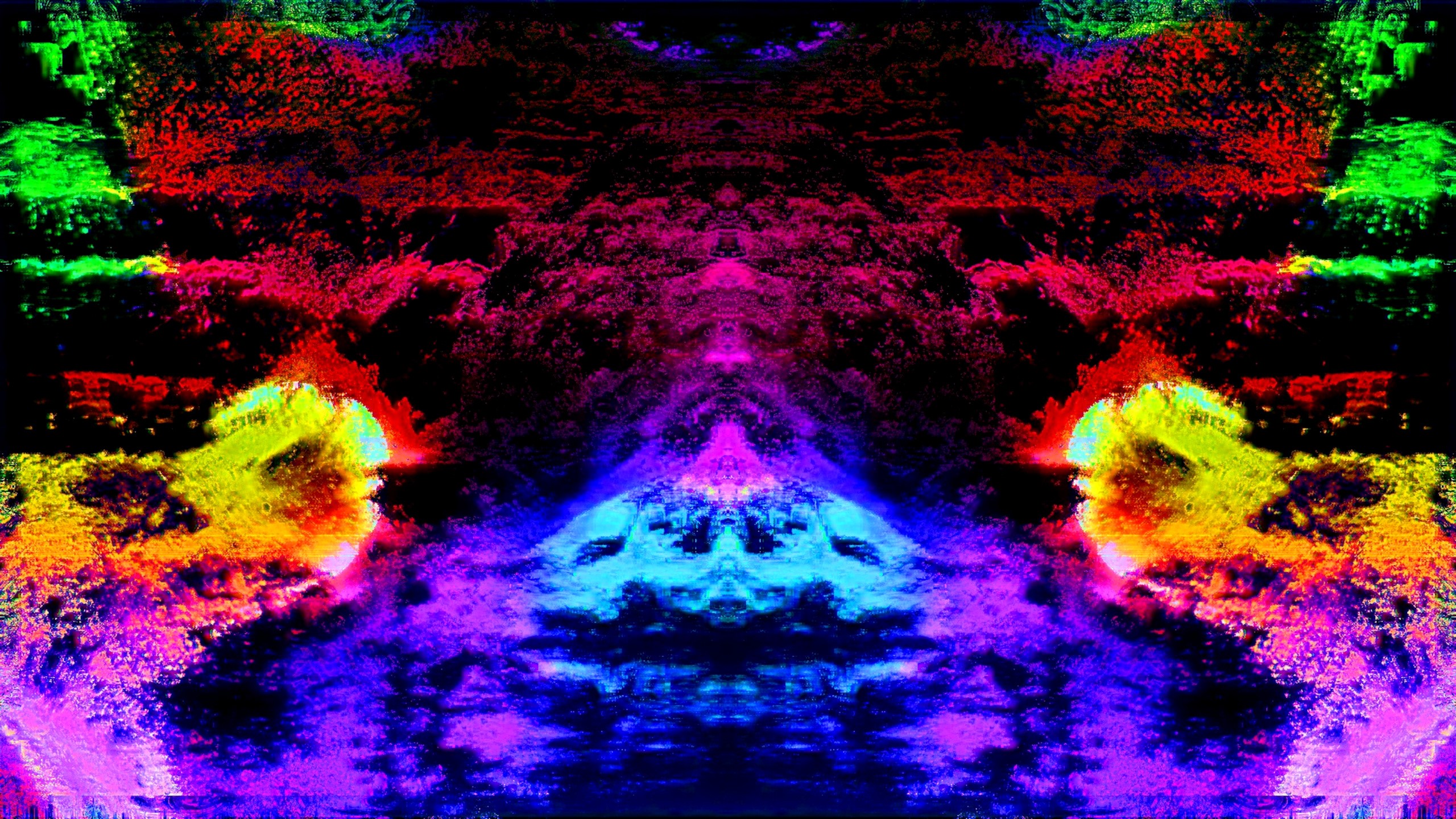 Abstract glitch art with neon colors HD Wallpaper