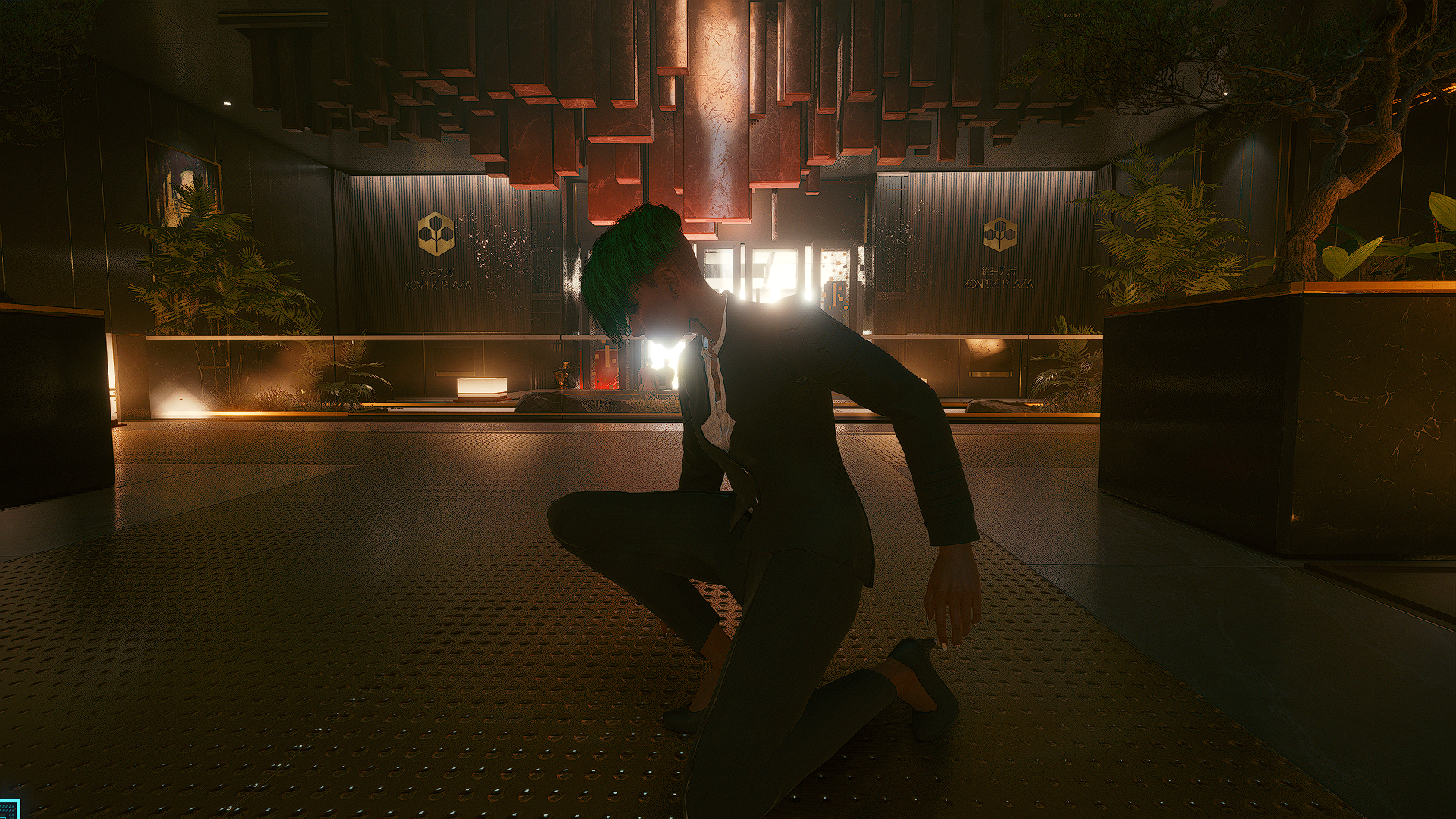 Cyberpunk 2077 video game character kneeling HD Wallpaper