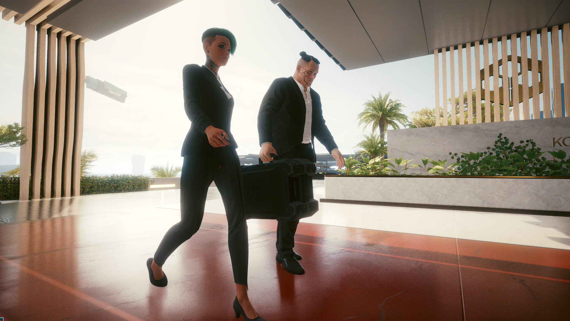 Female V and Jackie Welles from Cyberpunk 2077 HD Wallpaper