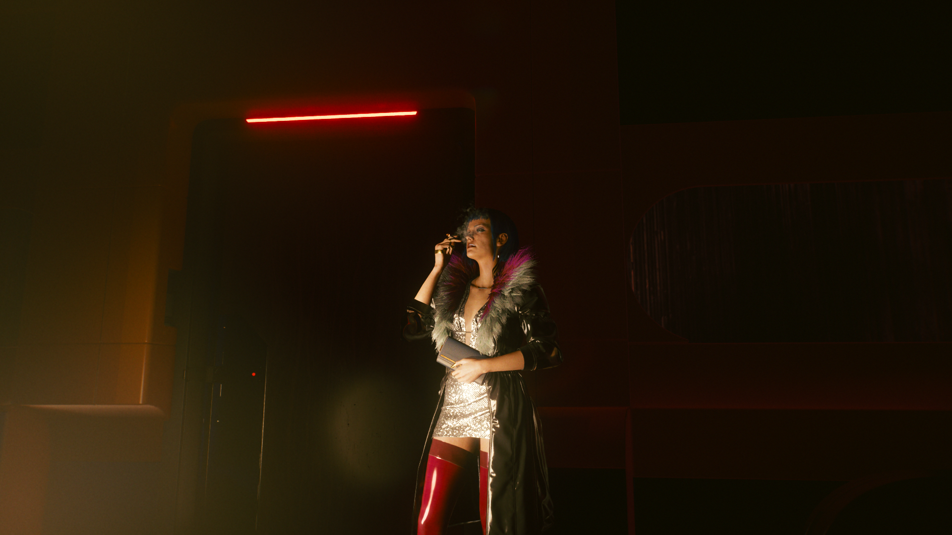 Woman smoking in Cyberpunk 2077 HD Wallpaper