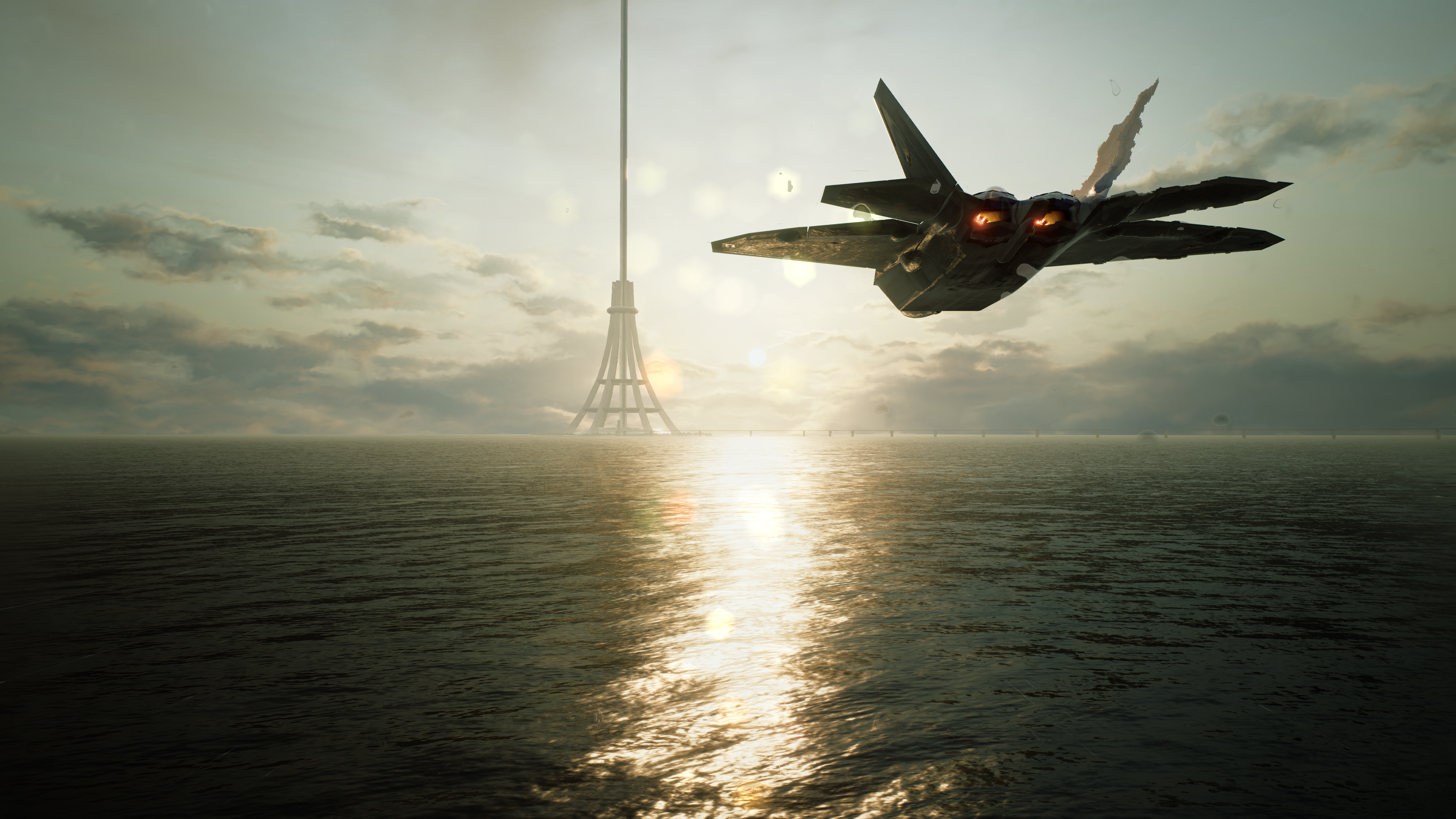 4K F-22 Raptor from Ace Combat 7 HD Wallpaper