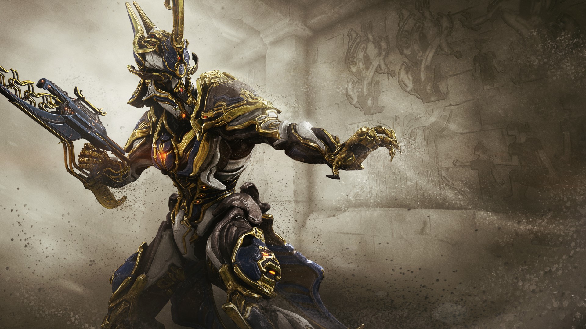 Inaros from Warframe holding a weapon HD Wallpaper