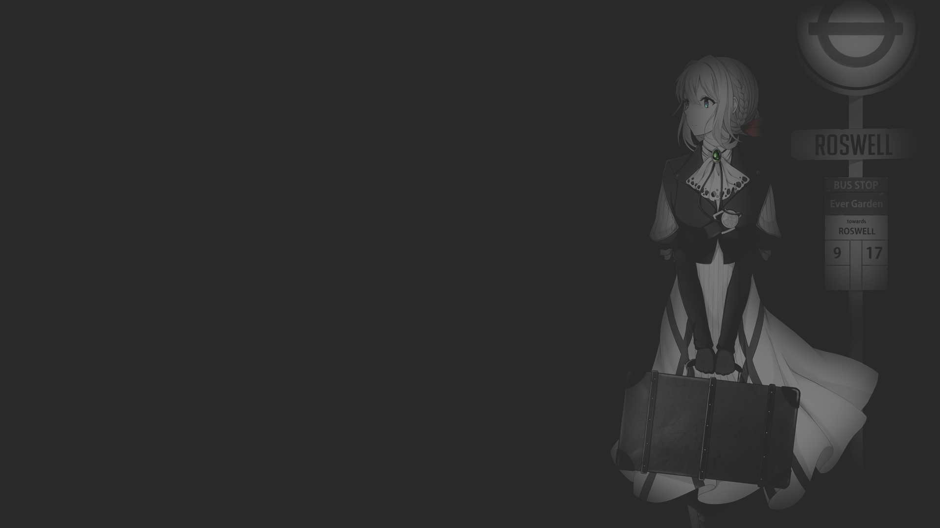 Violet Evergarden at Roswell Bus Stop HD Wallpaper