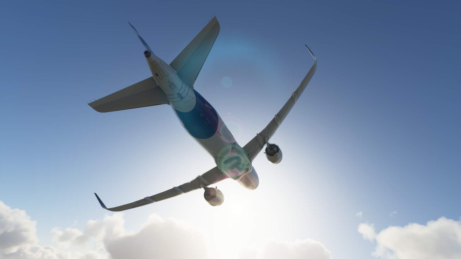 Airplane flying upside down in the sky HD Wallpaper