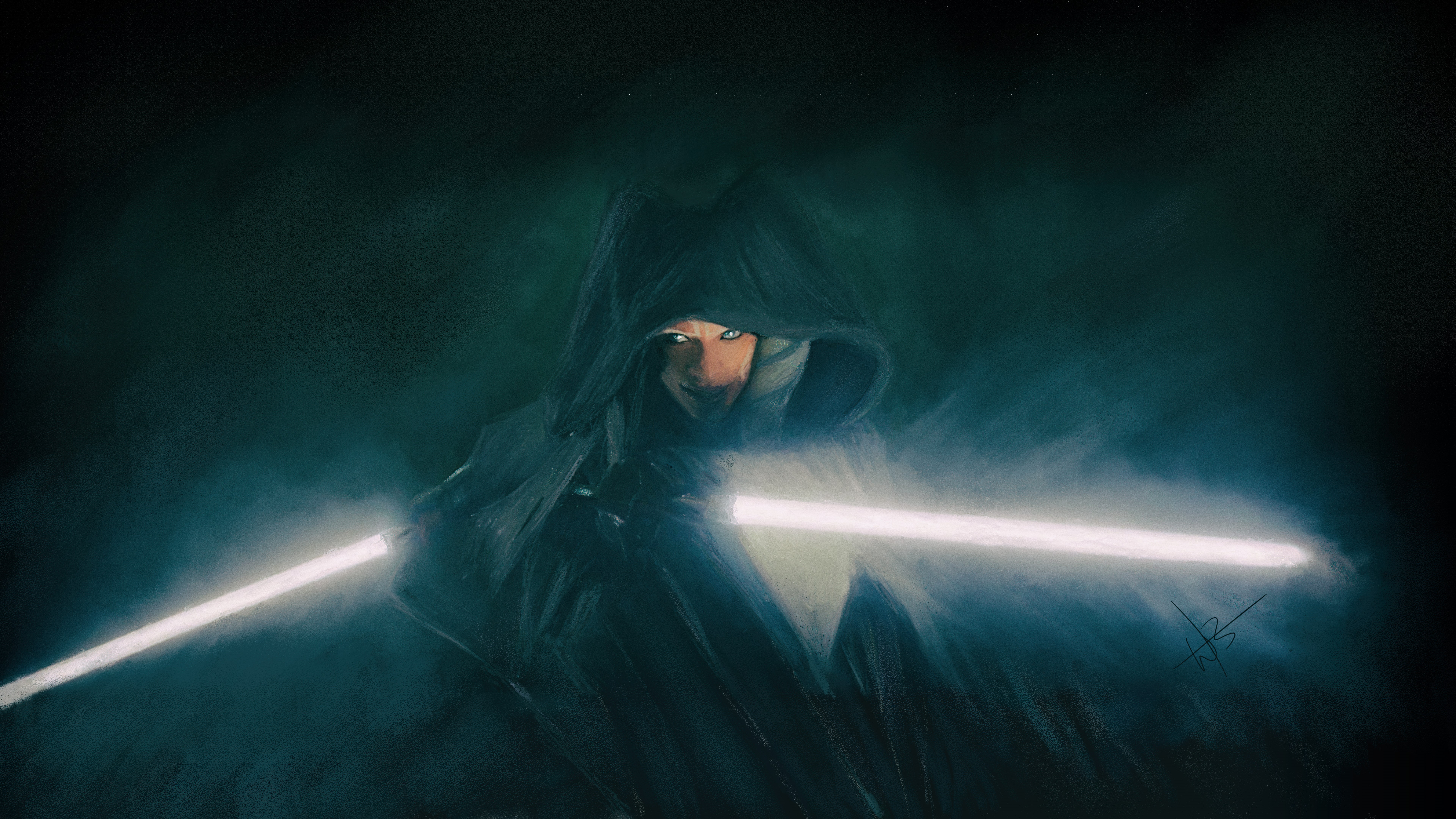 Ahsoka Tano with Dual Lightsabers 4K HD Wallpaper