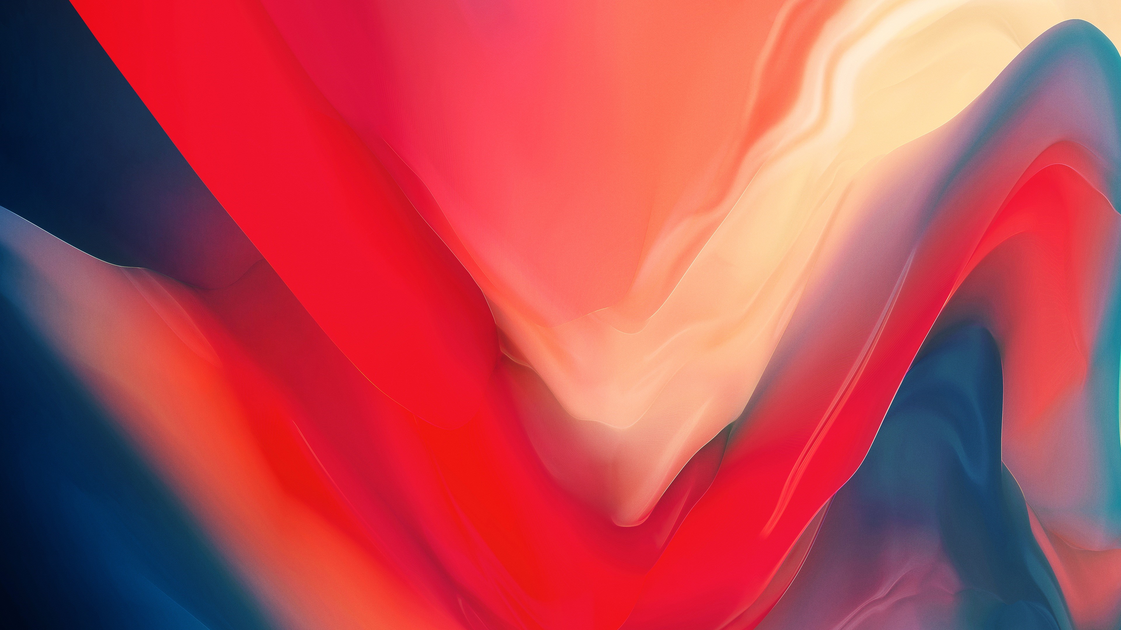 Abstract colorful digital art with red and blue shapes HD Wallpaper